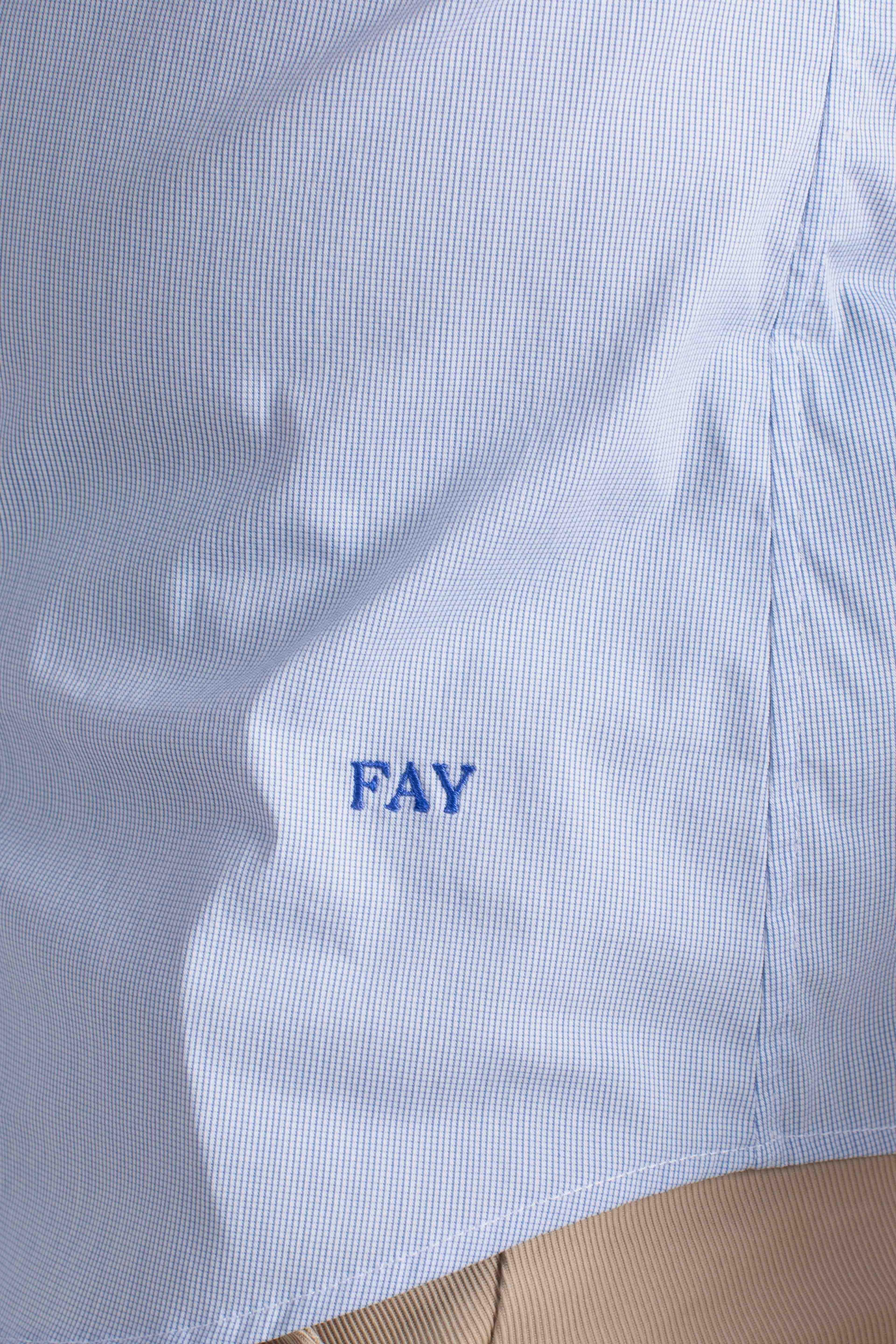 Camicia Uomo blu Stretch Microfantasia botton down NCMA150258SXAFU805 FAY