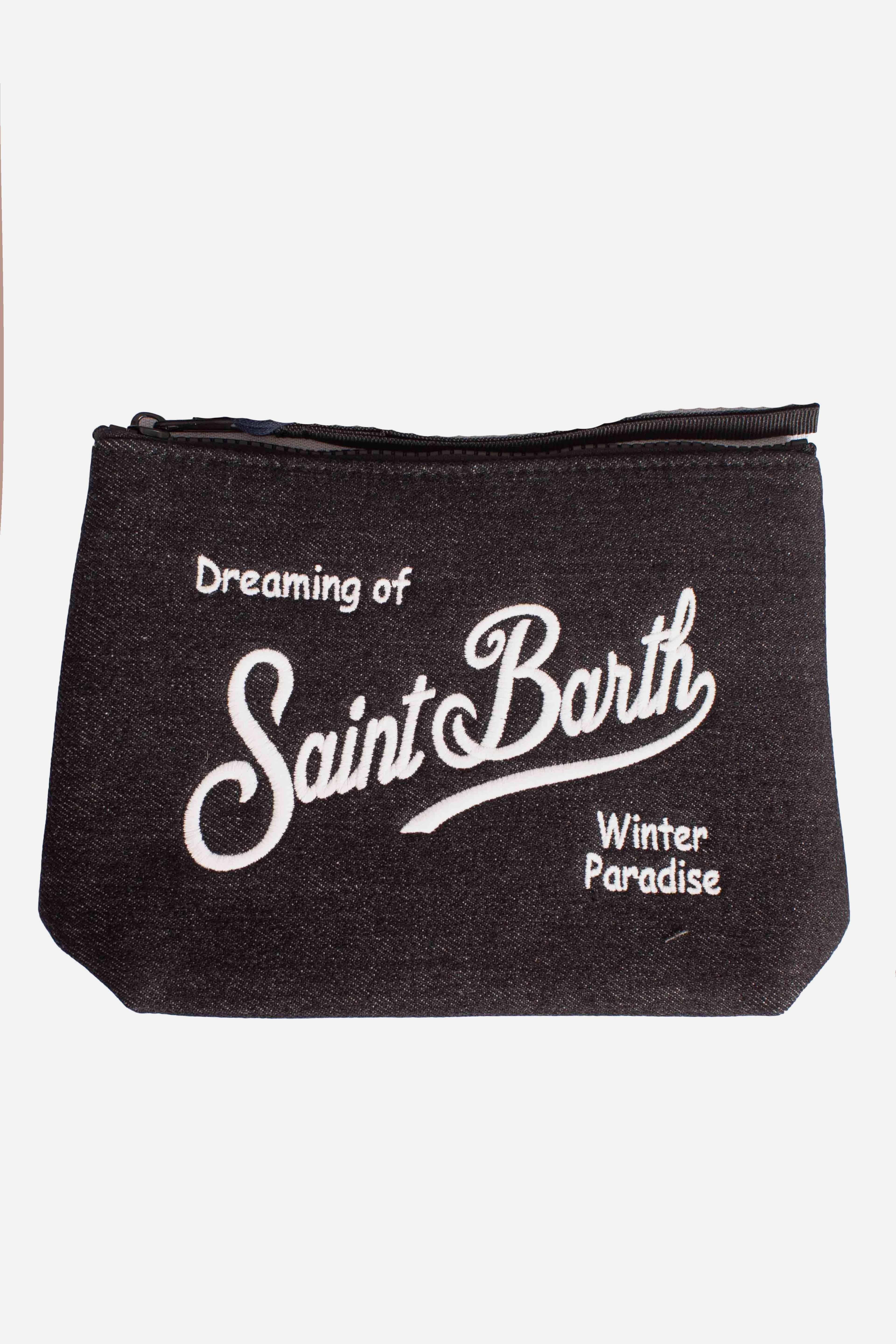 Pochette Aline in effetto denim black - "Dreaming of Saint Barth Winter Paradise" ALI003102722I MC2 SAINT BARTH