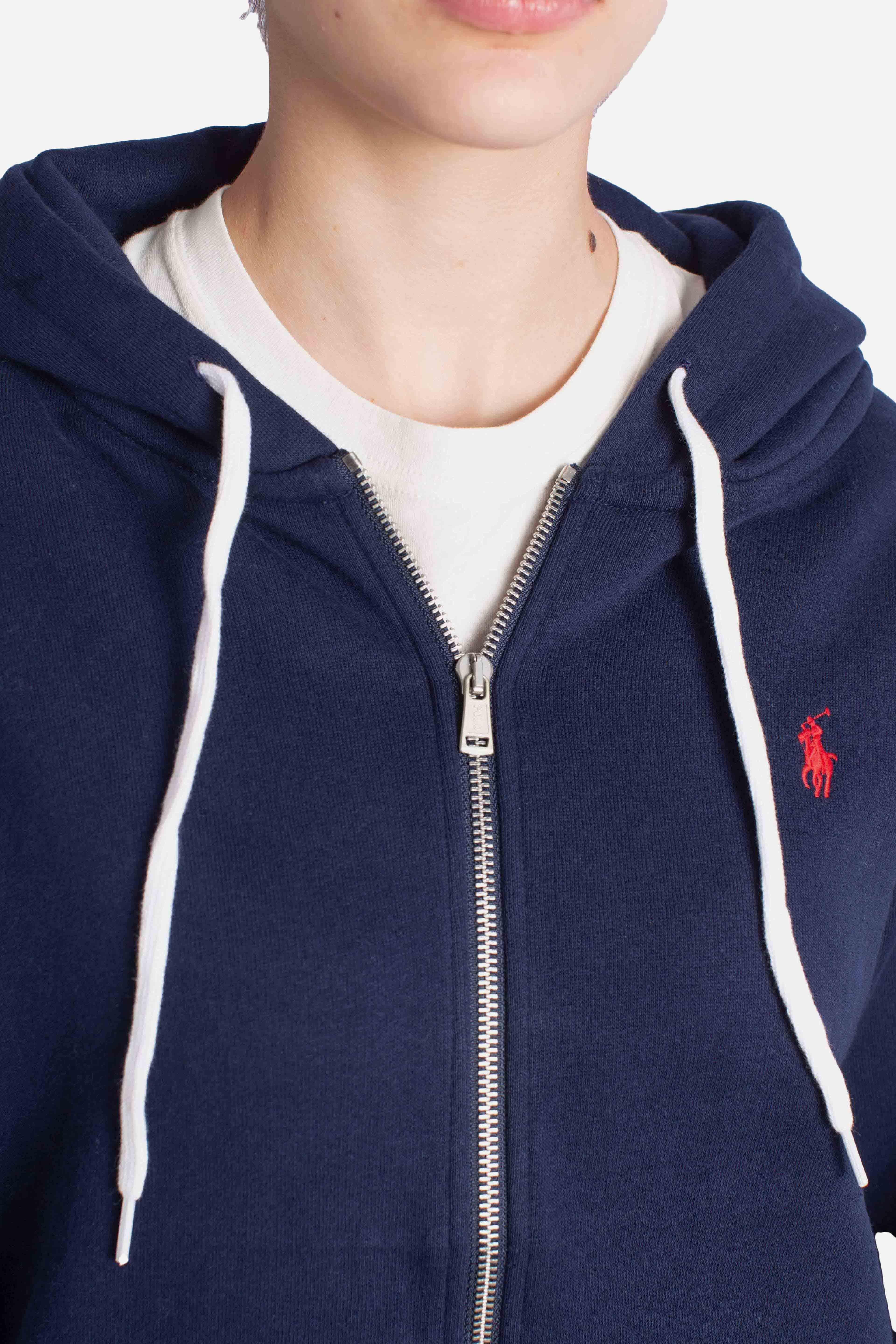 Felpa con cappuccio e cerniera navy 211943008002 POLO RALPH LAUREN