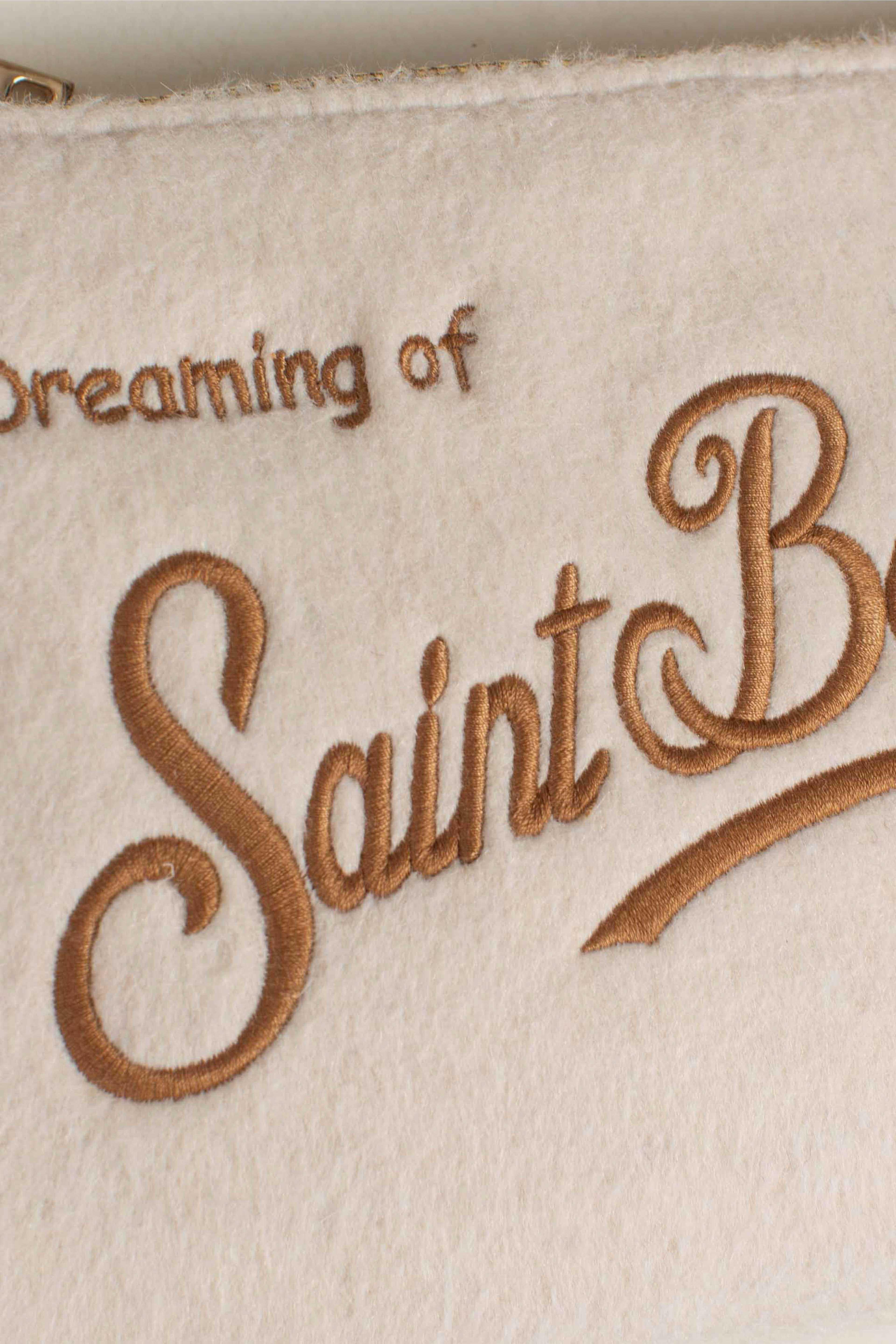 Pouch white Mini Parisienne con ricamo Saint Barth PARM00300301I MC2 SAINT BARTH