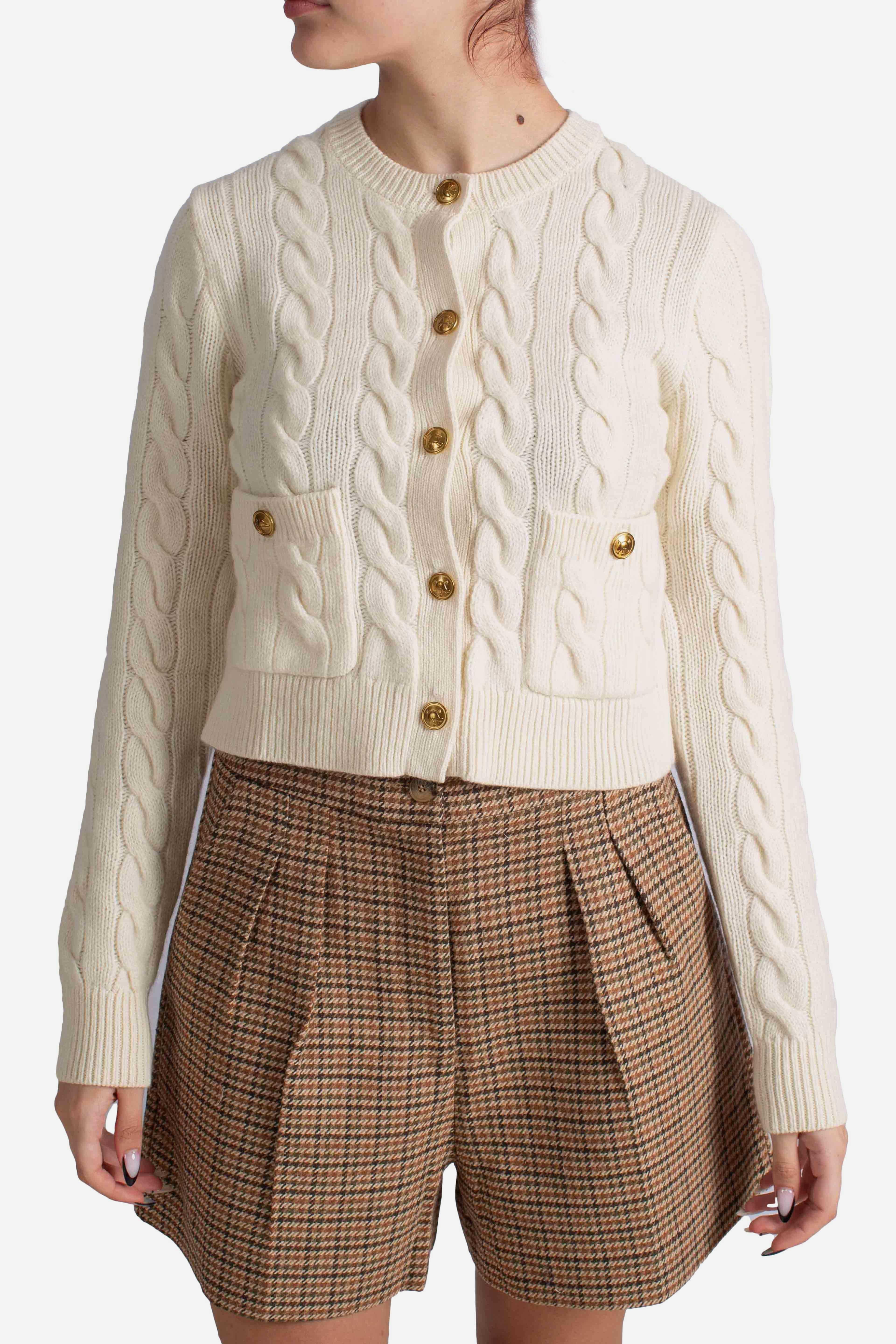 Cardigan in lana e cashmere white 211978312500 POLO RALPH LAUREN