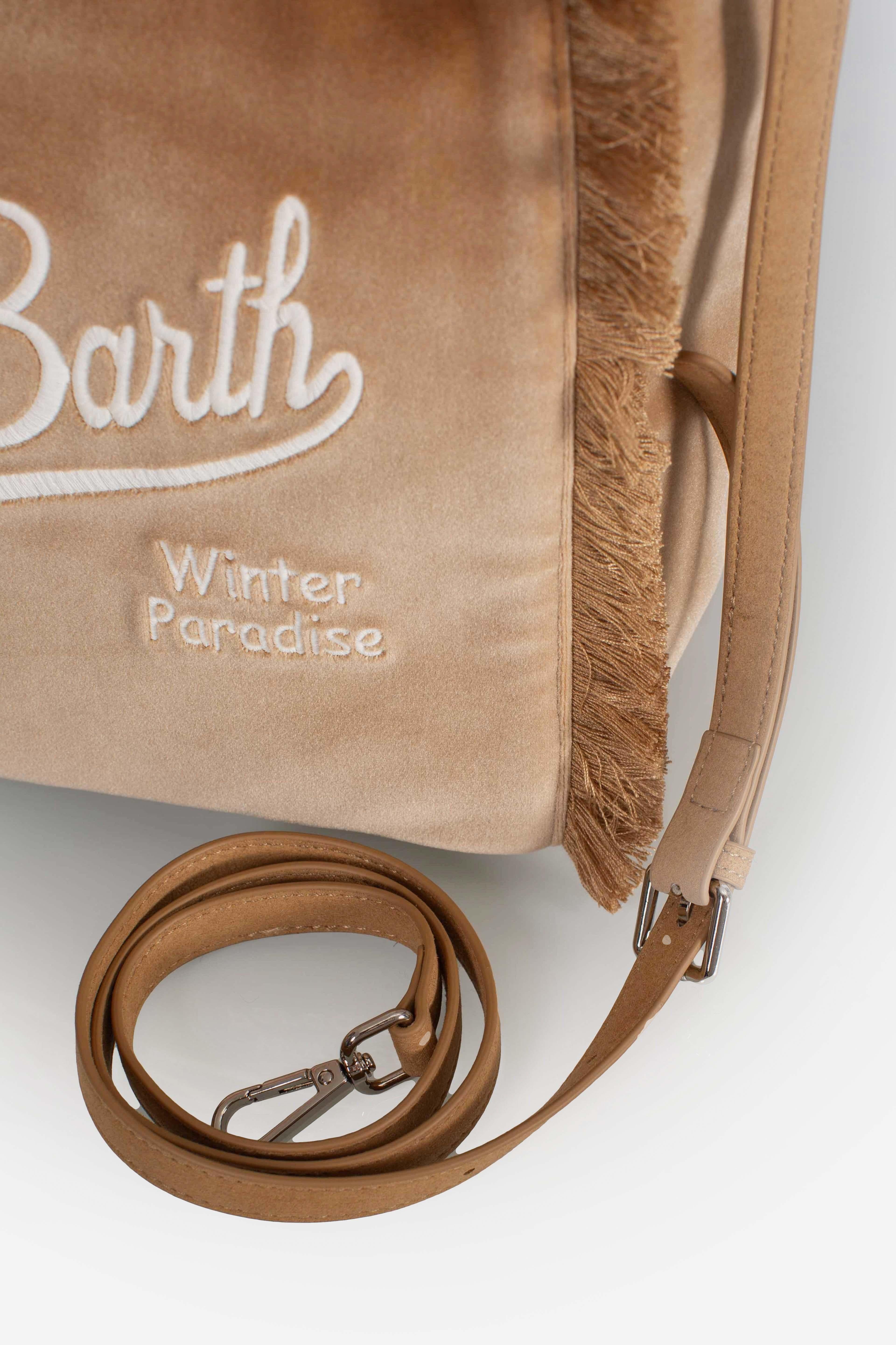 Borsa Colette velvet Dreaming of Saint Barth Winter Paradise beige COL003800296I MC2 SAINT BARTH