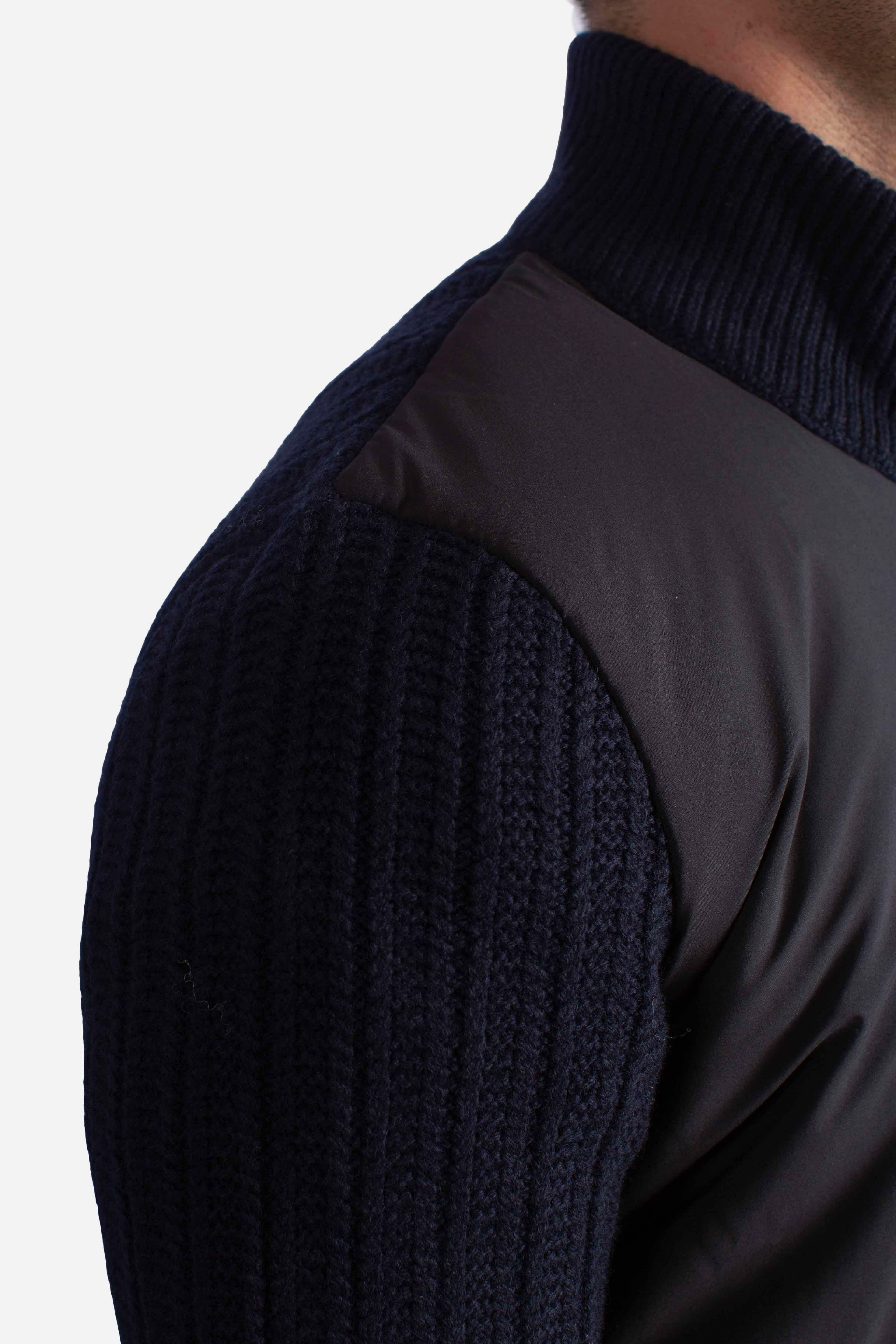 Giubbino Bomber con Maniche in Maglia Blu Navy 1314625077598 GRAN SASSO