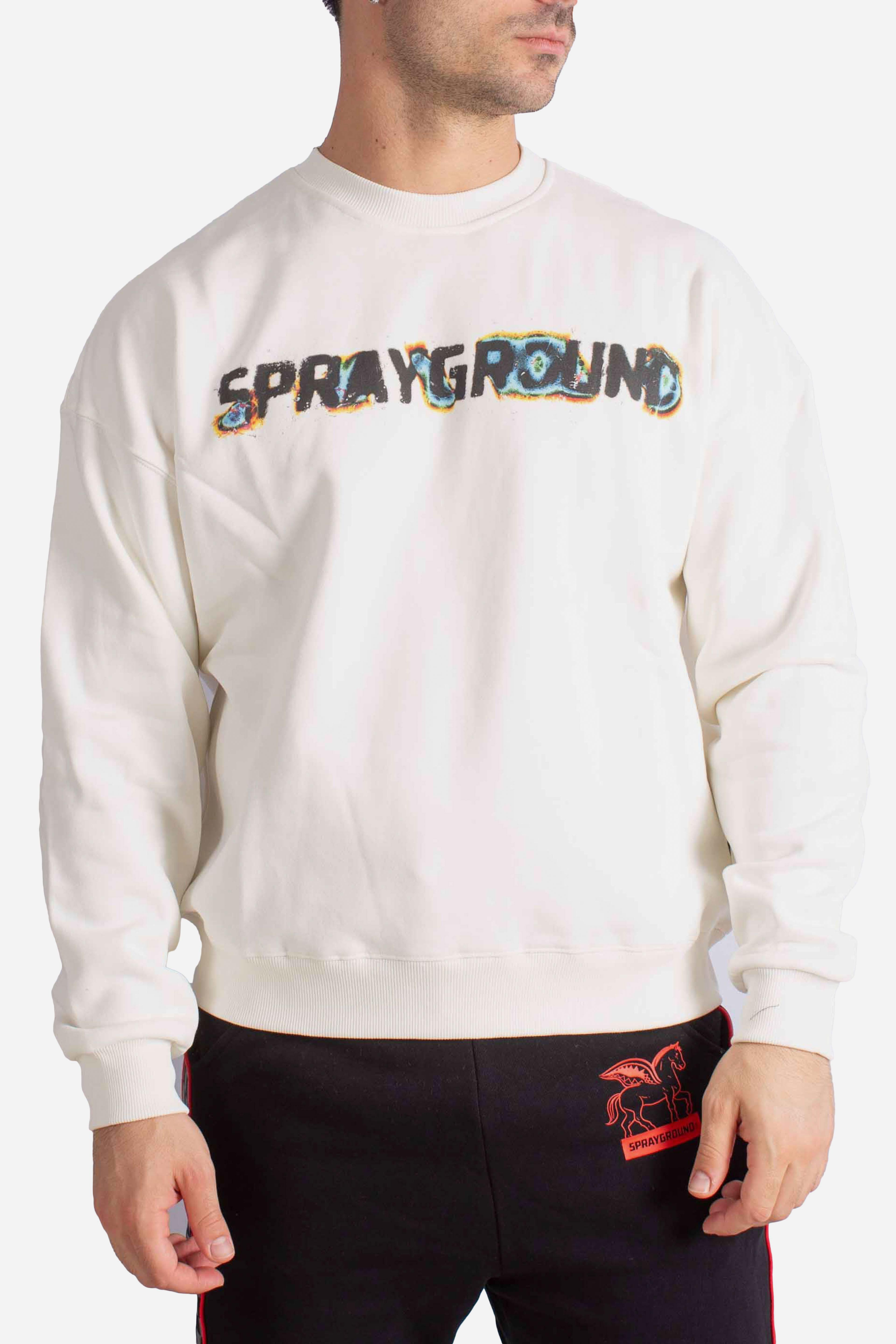 Felpa oxidized shark crewneck ivory SP792GIVOIVORY SPRAYGROUND