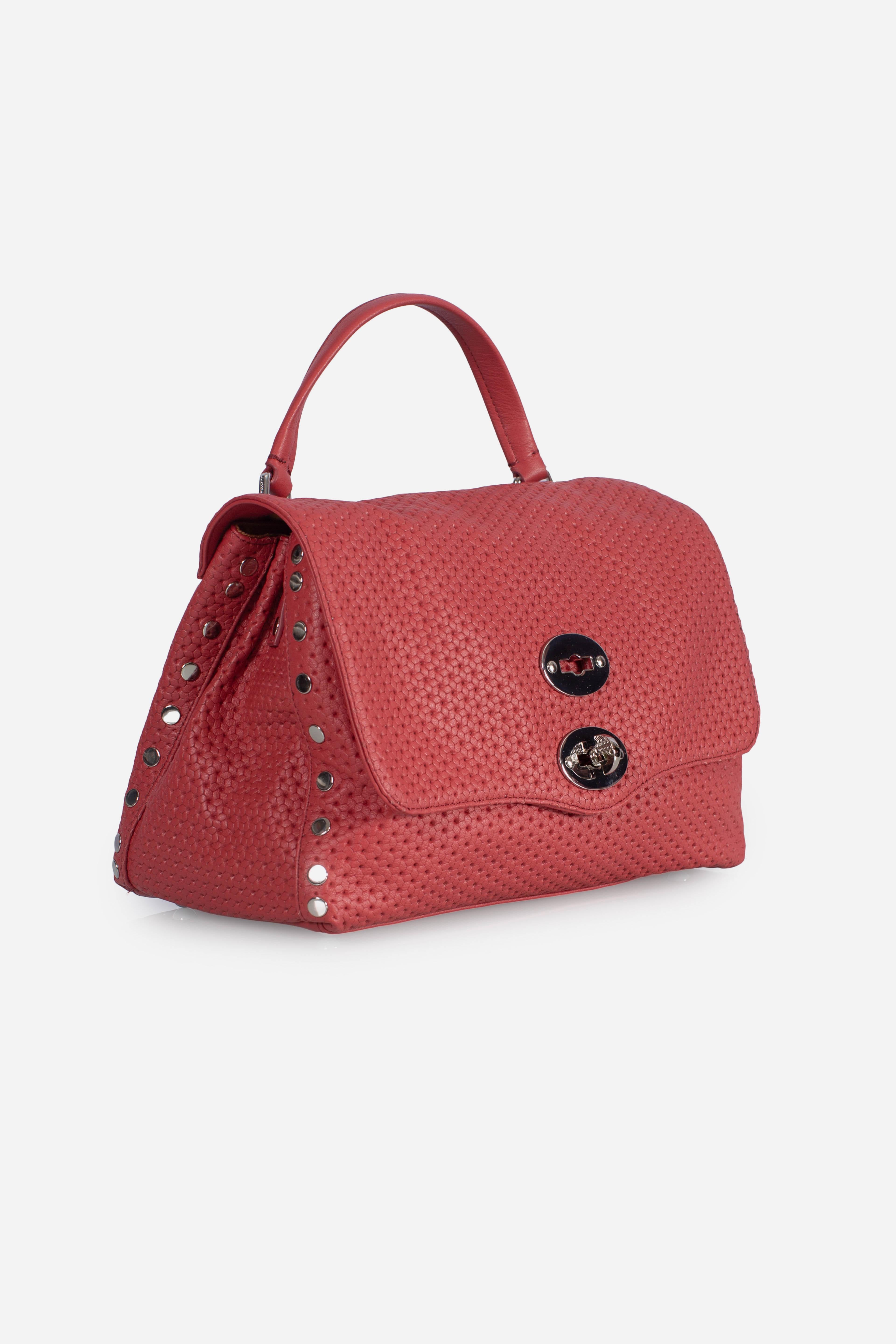 Borsa Postina S effetto intrecciato red tango 0680102190000SZ0994 ZANELLATO