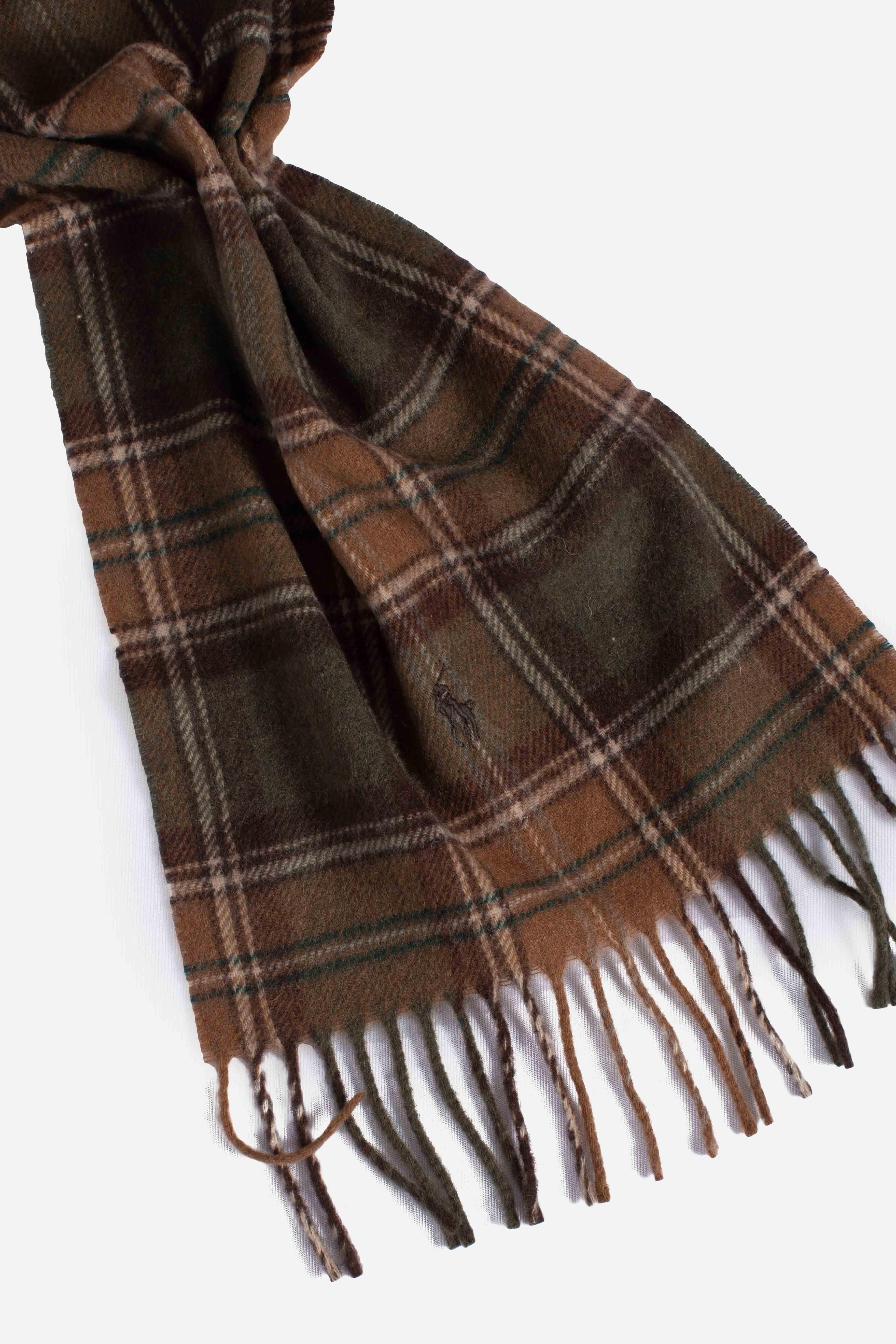 Sciarpa scozzese in lana con frange brown 449959354010 POLO RALPH LAUREN