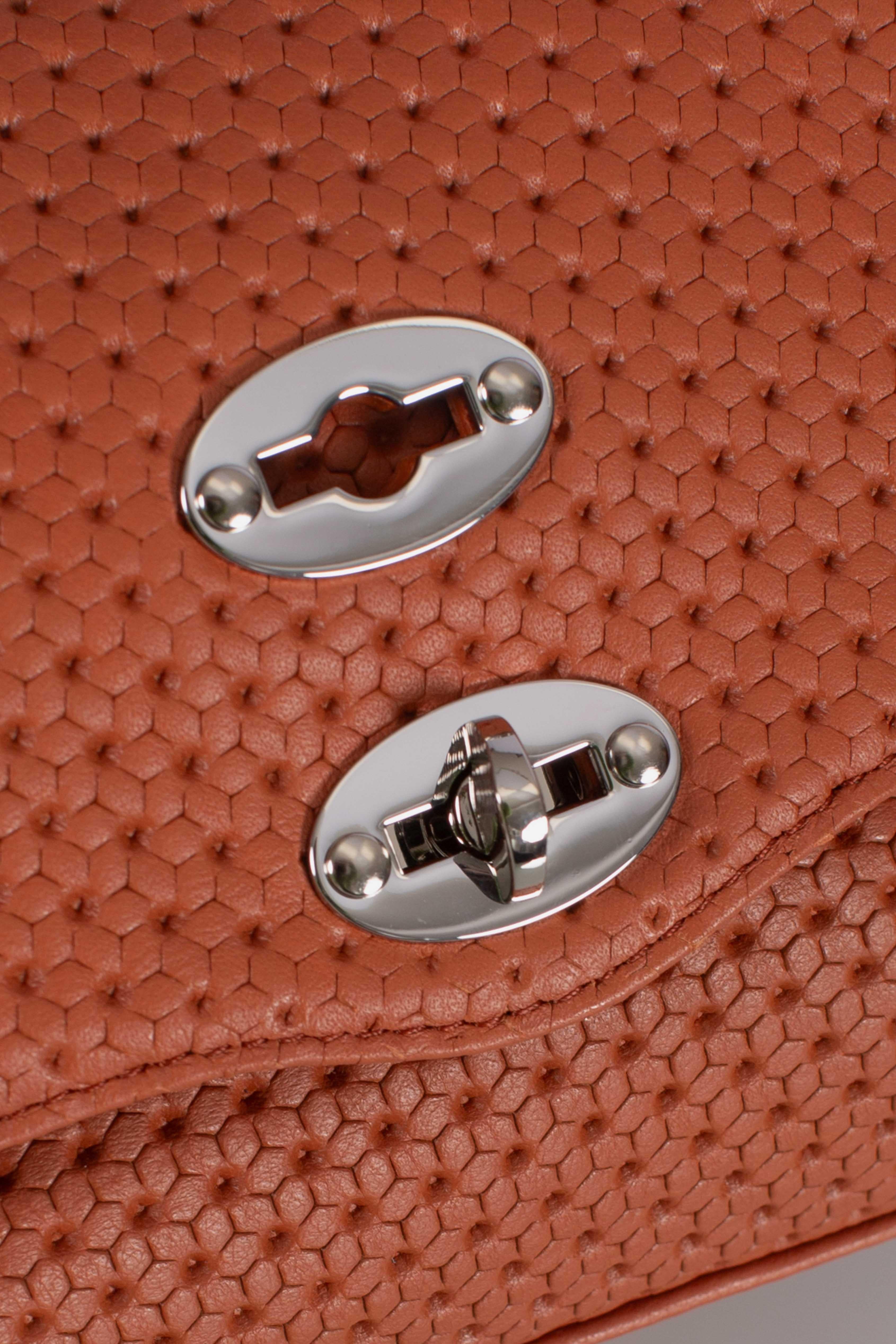 Borsa Postina Baby effetto intrecciato brown brandy 0680102190000BZ0203 ZANELLATO