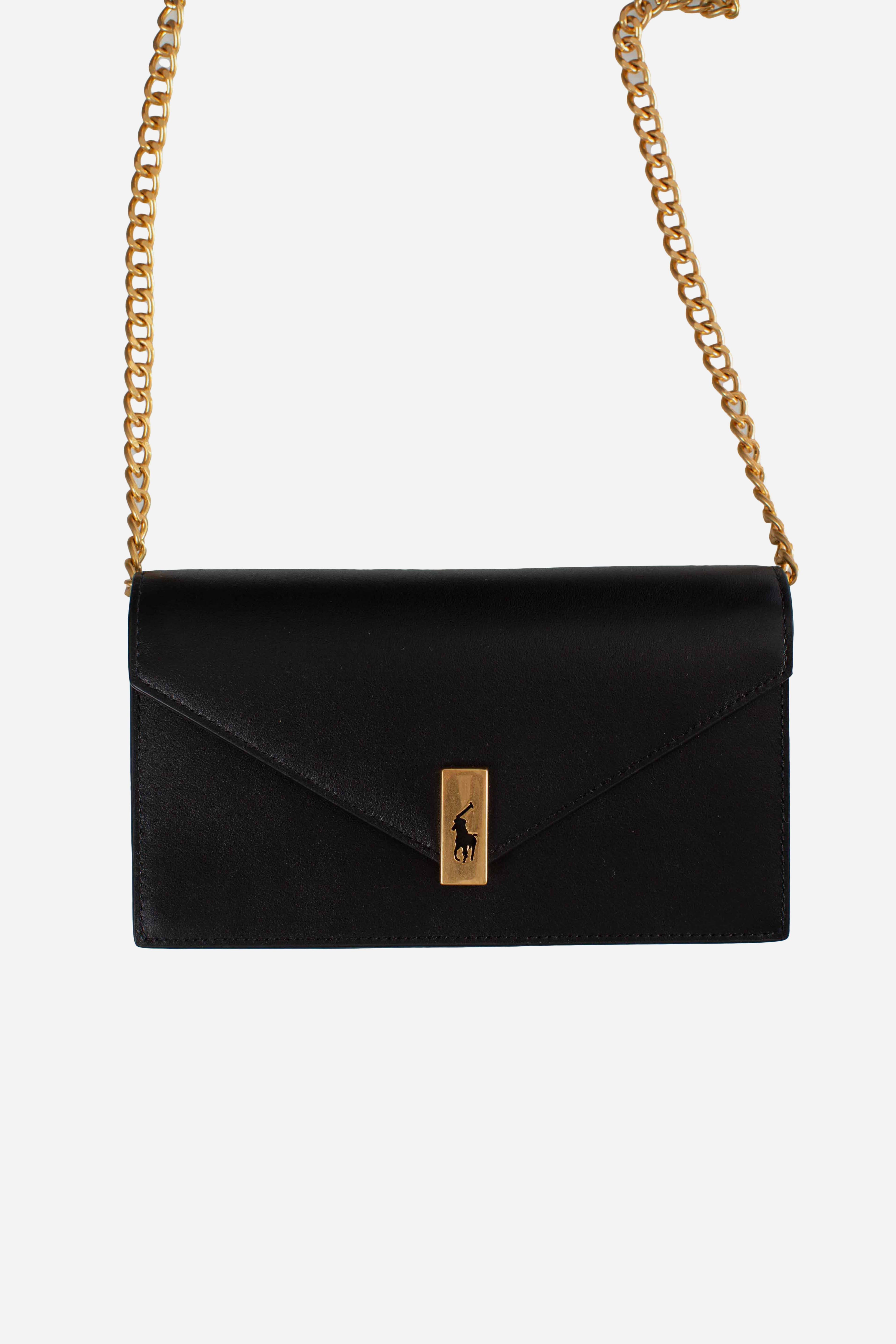 Borsa portafoglio Polo ID pelle e catena black 427961946001 POLO RALPH LAUREN