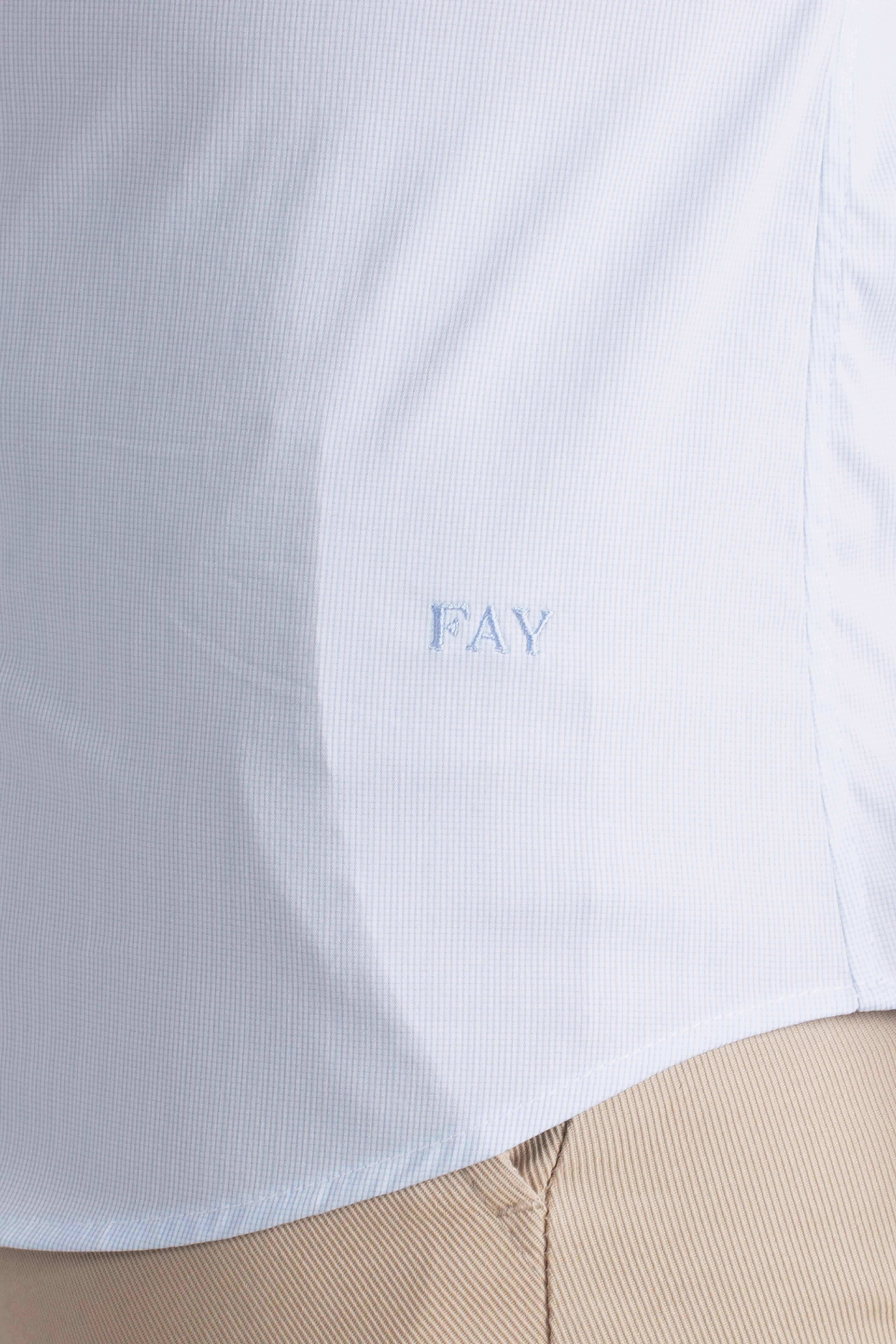 Camicia Uomo Azzurra Stretch Microfantasia NCMA150258SXAFU601 FAY