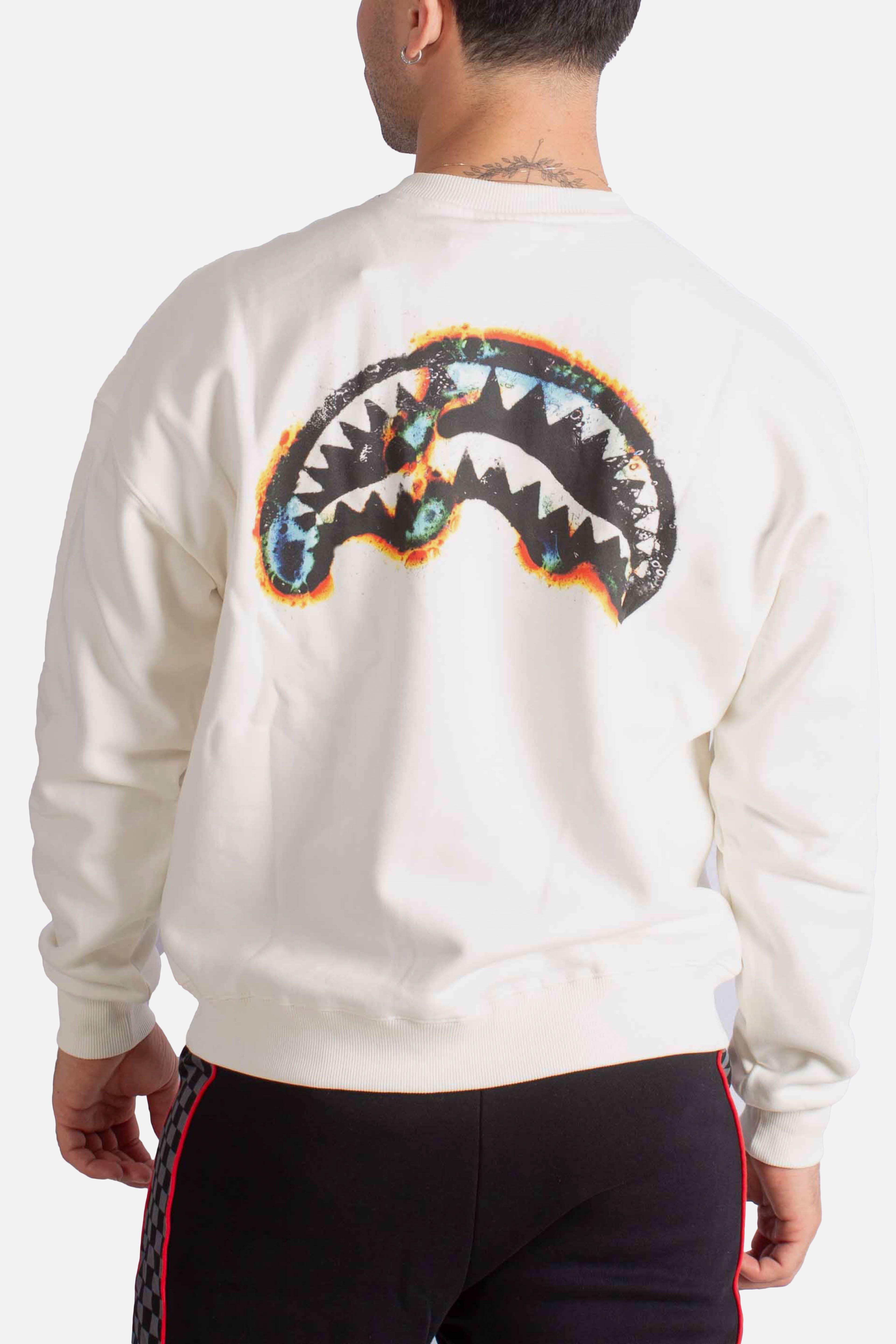 Felpa oxidized shark crewneck ivory SP792GIVOIVORY SPRAYGROUND