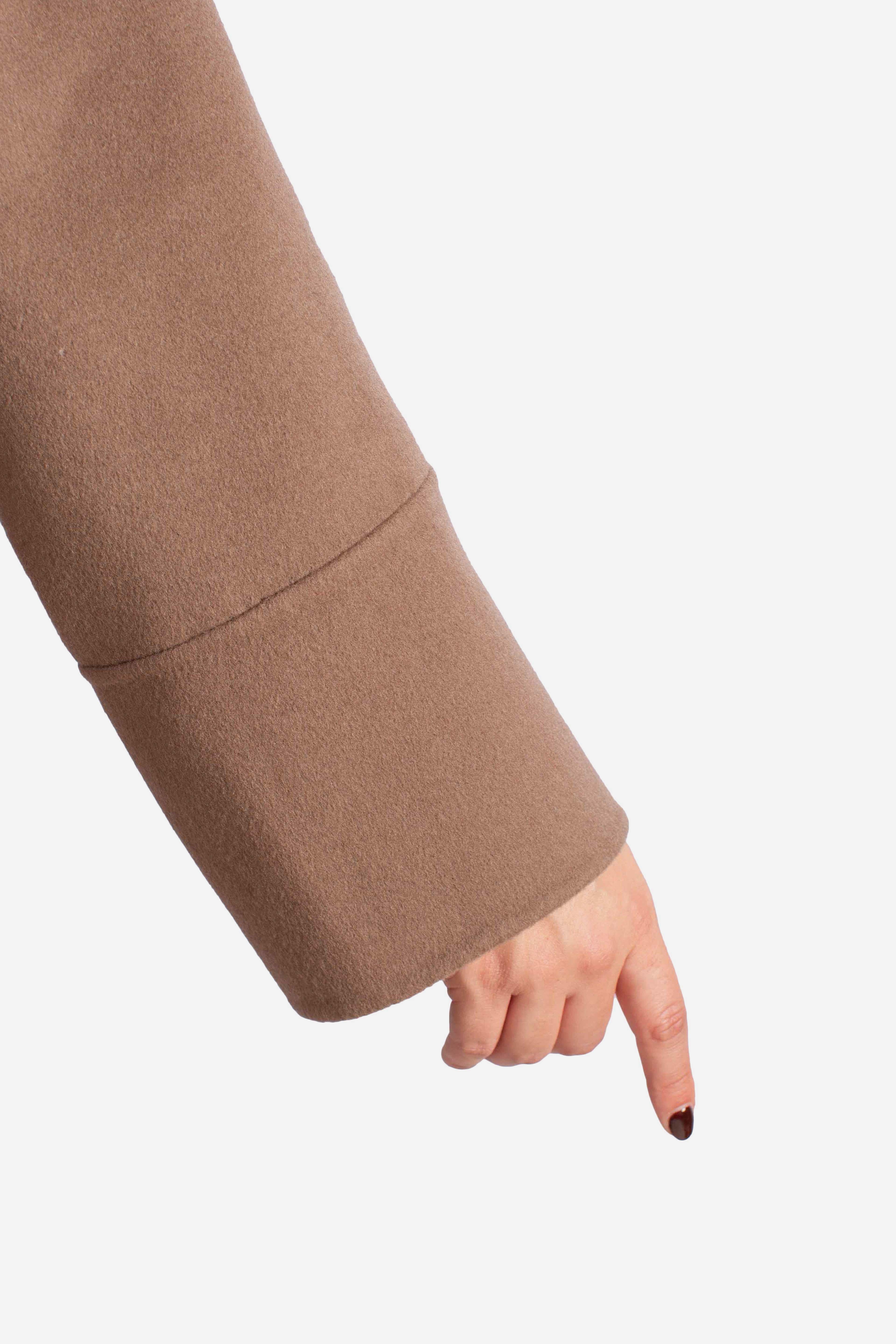 Cappotto lungo con cappuccio e cintura cammello K330Y006A1806 DIXIE