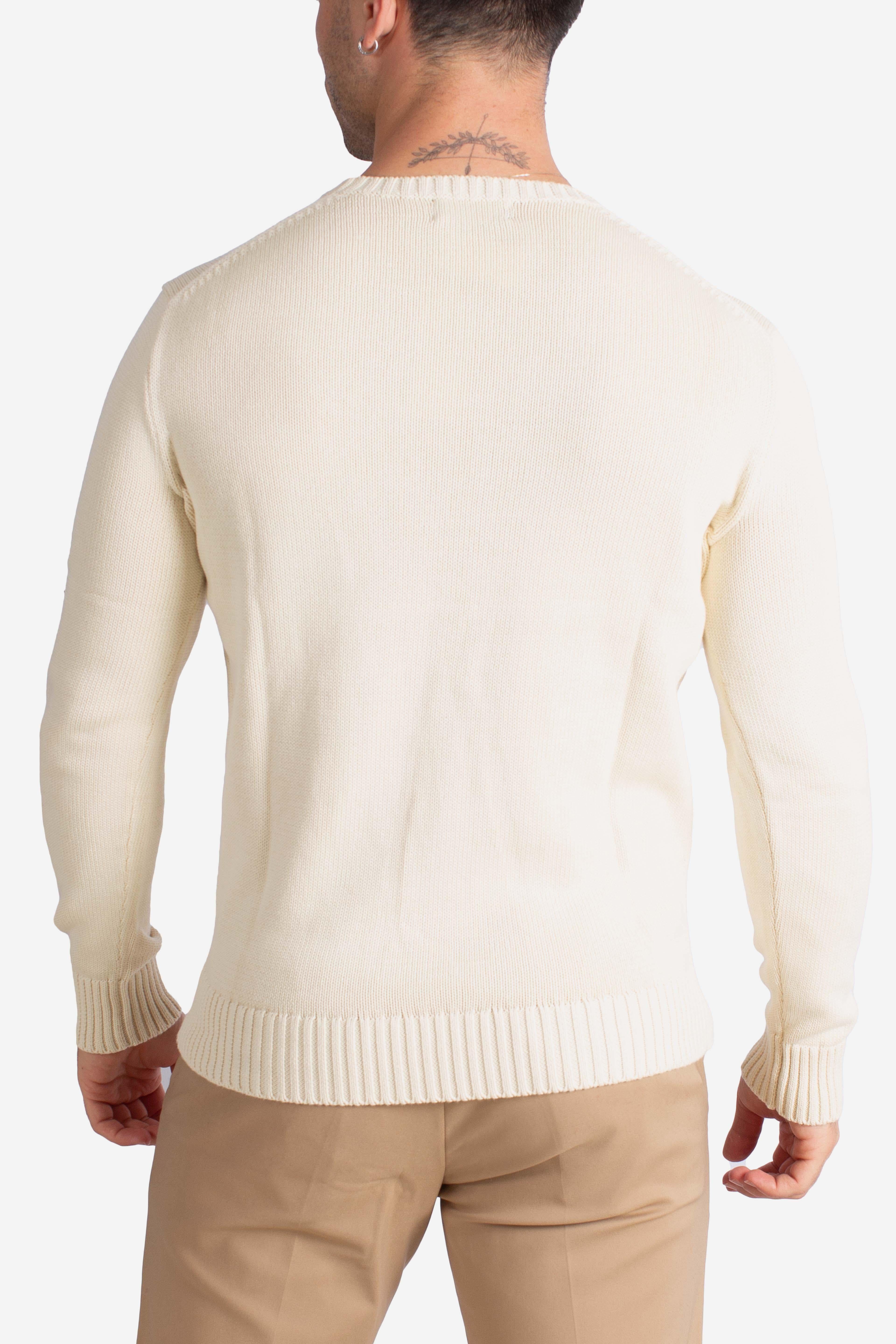 Maglia a girocollo in cotone cream 710810846035 POLO RALPH LAUREN