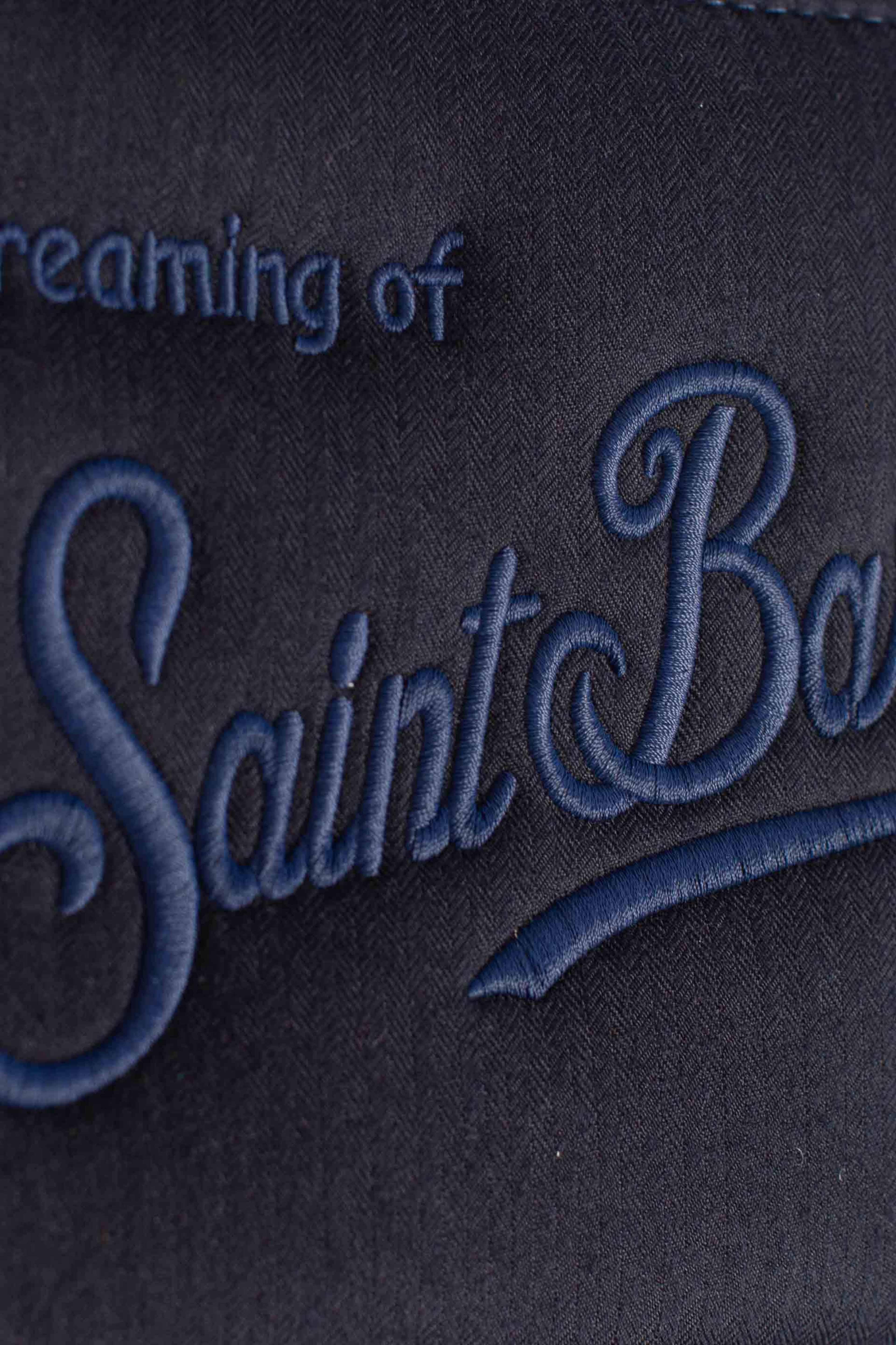 Pochette Aline Blu Notte effetto spigato - "Dreaming of Saint Barth Winter Paradise" ALI002504169I MC2 SAINT BARTH