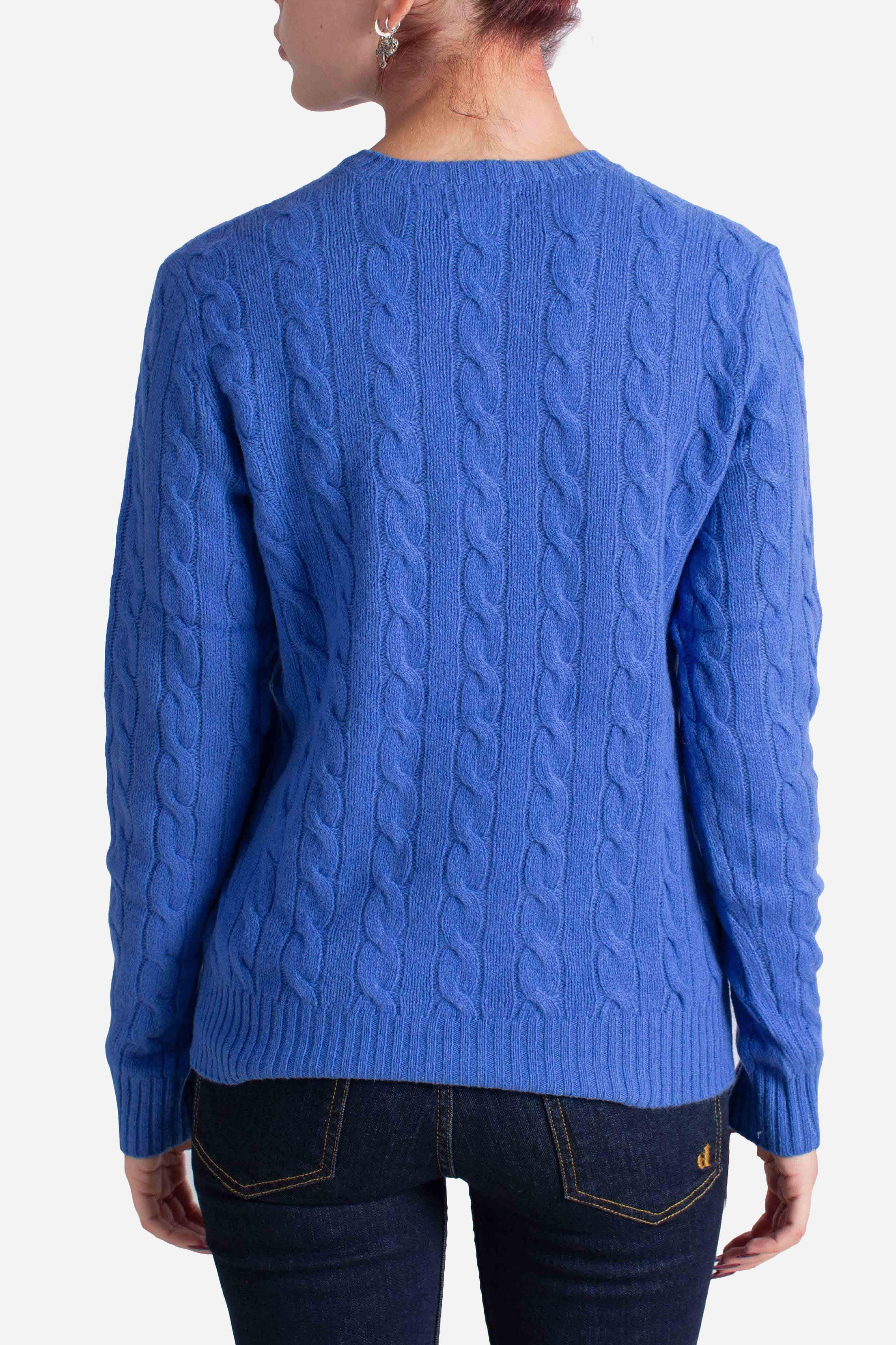 Girocollo in lana e cashmere a trecce blue 211971865006 POLO RALPH LAUREN