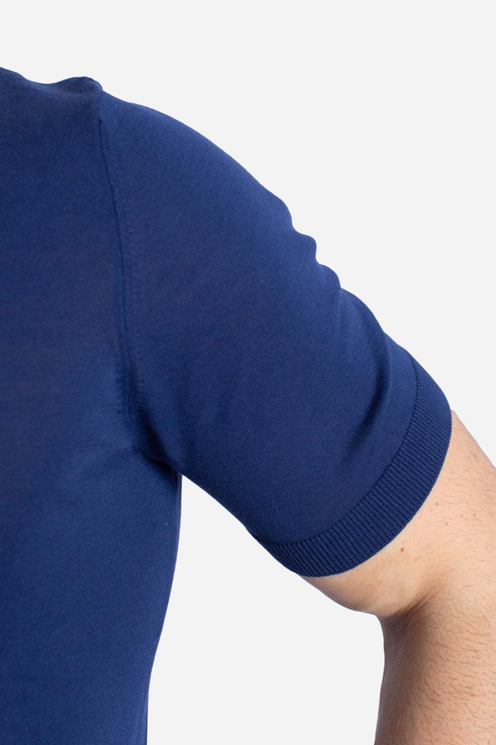 Maglia girocollo in cotone extra-fine blu royal 4315420731578 GRAN SASSO