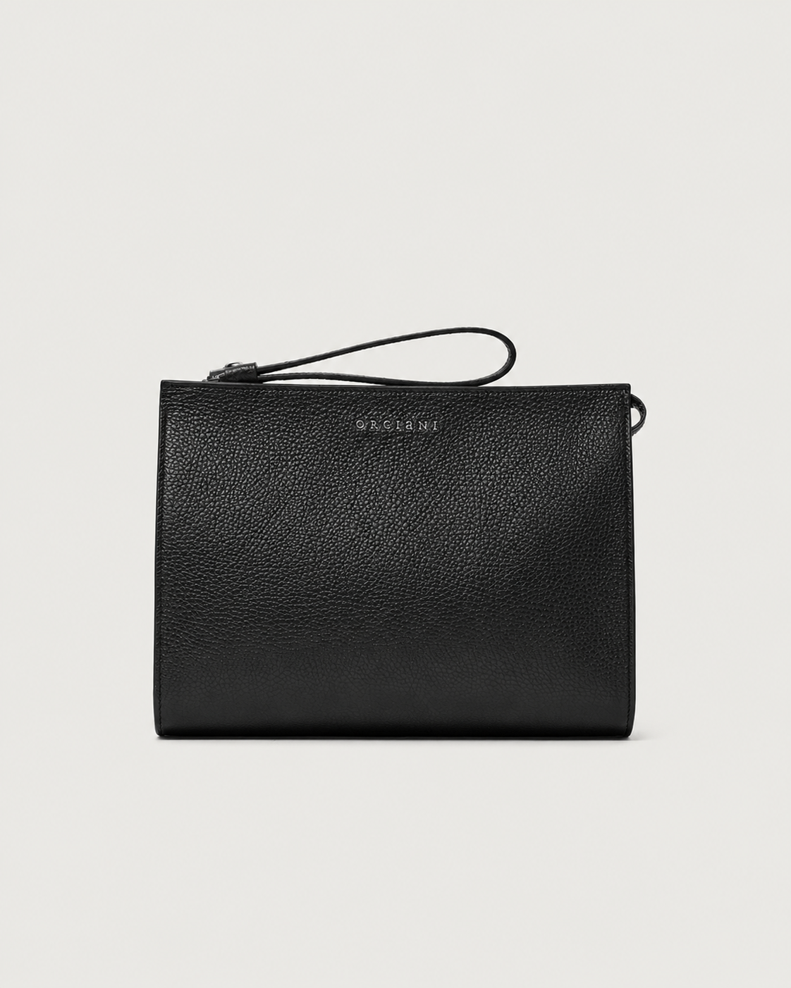 Pouch Micron in pelle con polsiera nero