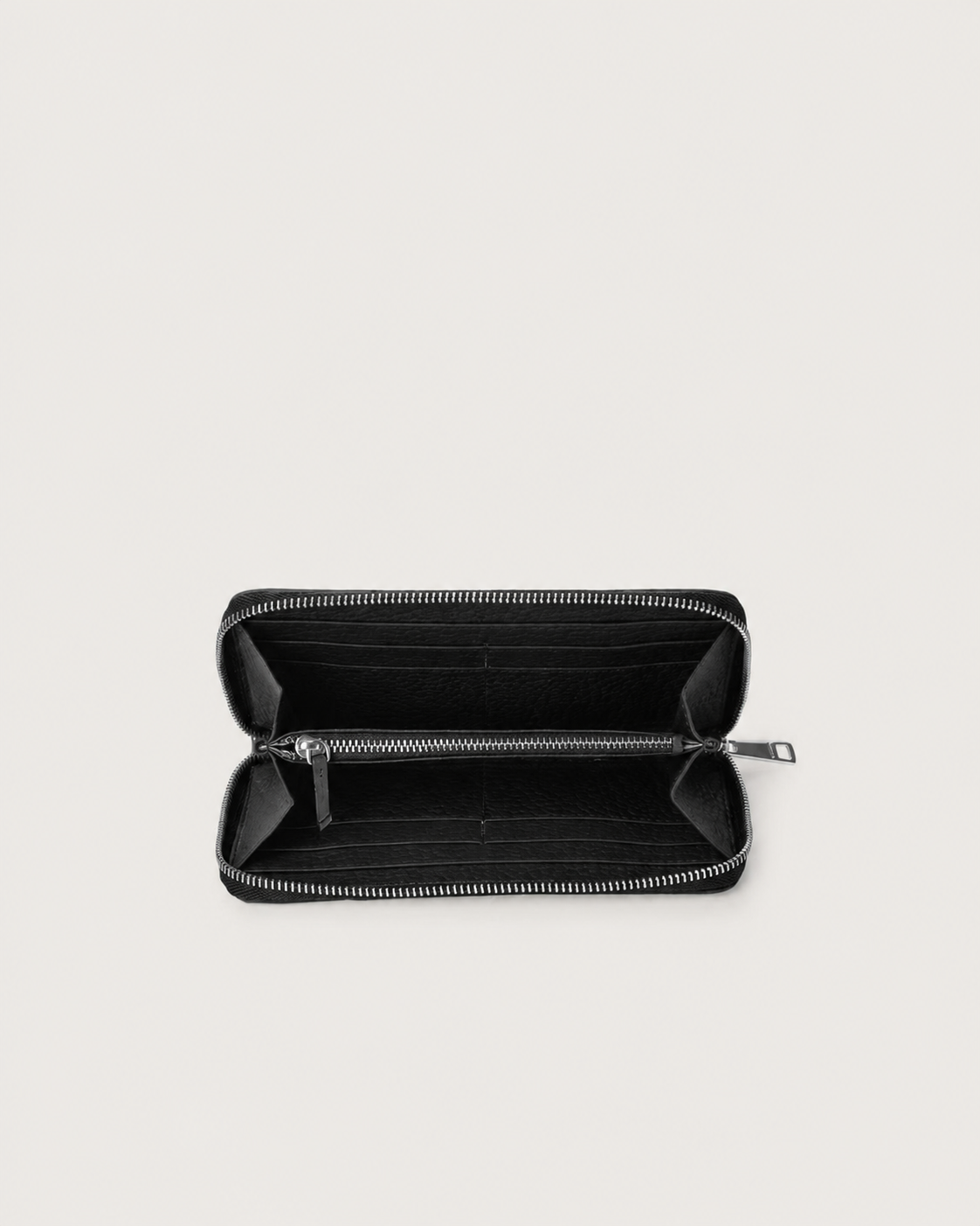 Portafoglio zip around Soft in pelle nero