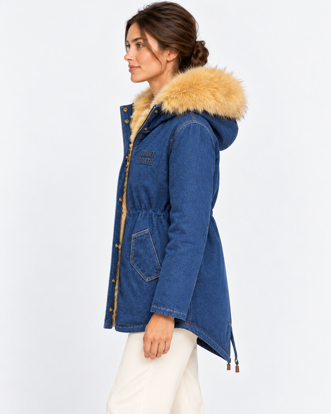 MC2 Saint Barth Parka Donna Brenna in Denim Blu