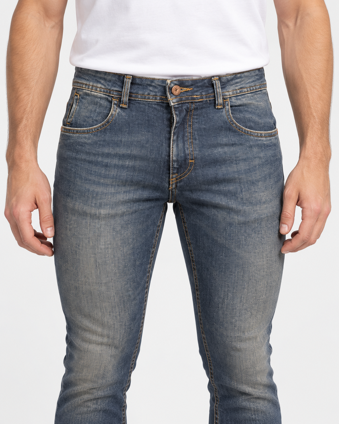 Ernys Jeans uomo blu 5 tasche in cotone stretch