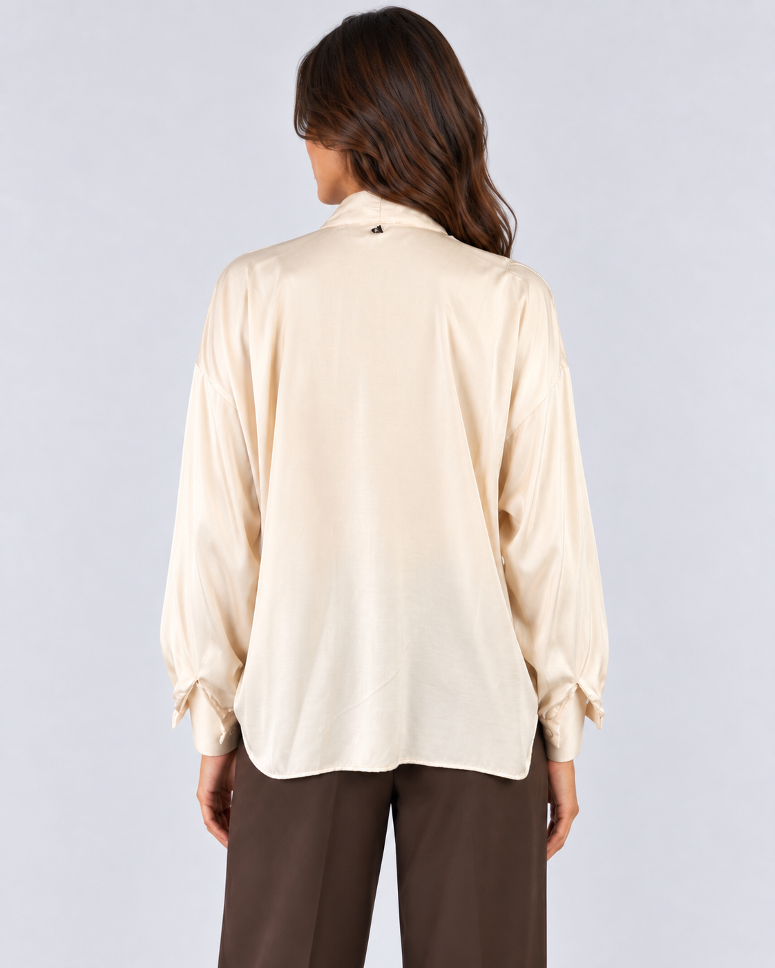 Dixie camicia donna panna con fiocco