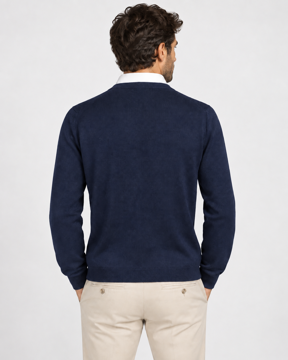Gran Sasso Cardigan uomo in lana merinos extrafine blu