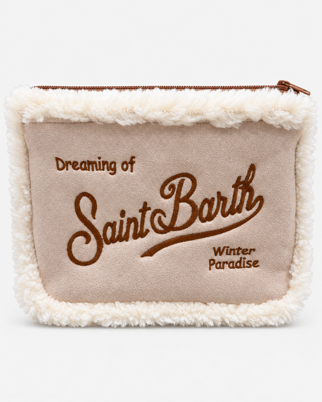 MC2 Saint Barth Pochette Donna Aline Shearling Beige e Panna