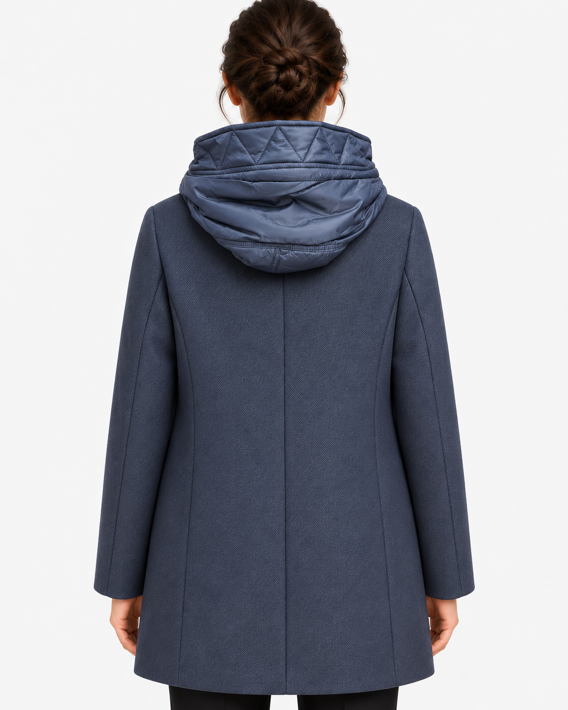 Fay Toggle Coat Donna Blu in Lana e Cashmere con Cappuccio