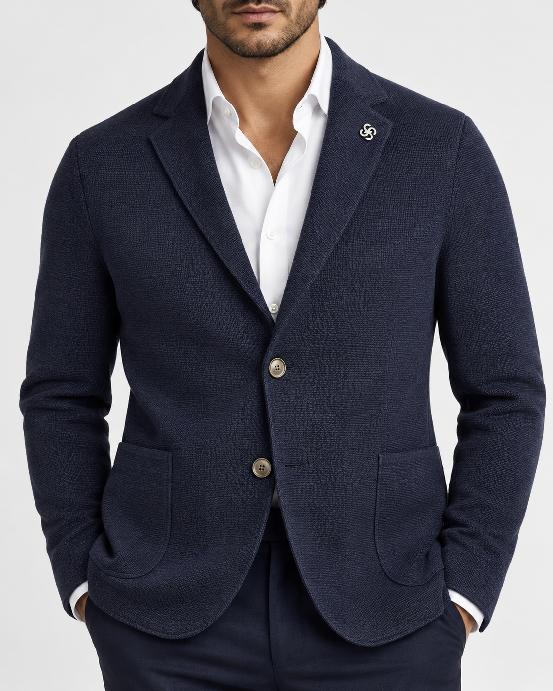 Gran Sasso Giacca uomo in lana blu