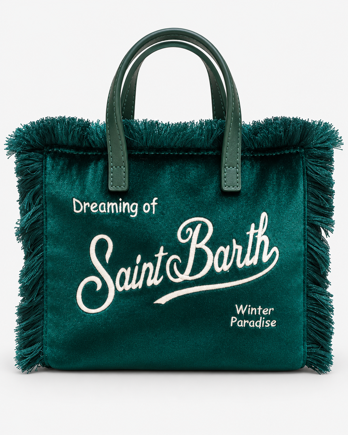 MC2 Saint Barth Borsa Donna Vanity Mini in Velluto Verde con Tracolla