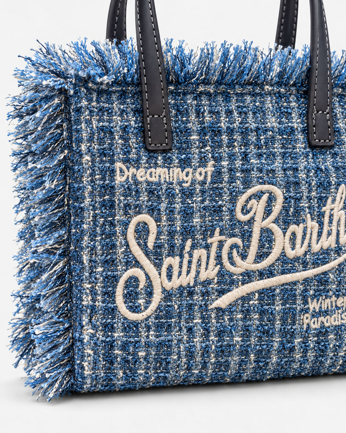 MC2 Saint Barth Borsa Donna Vanity Mini Tweed Blu con Tracolla