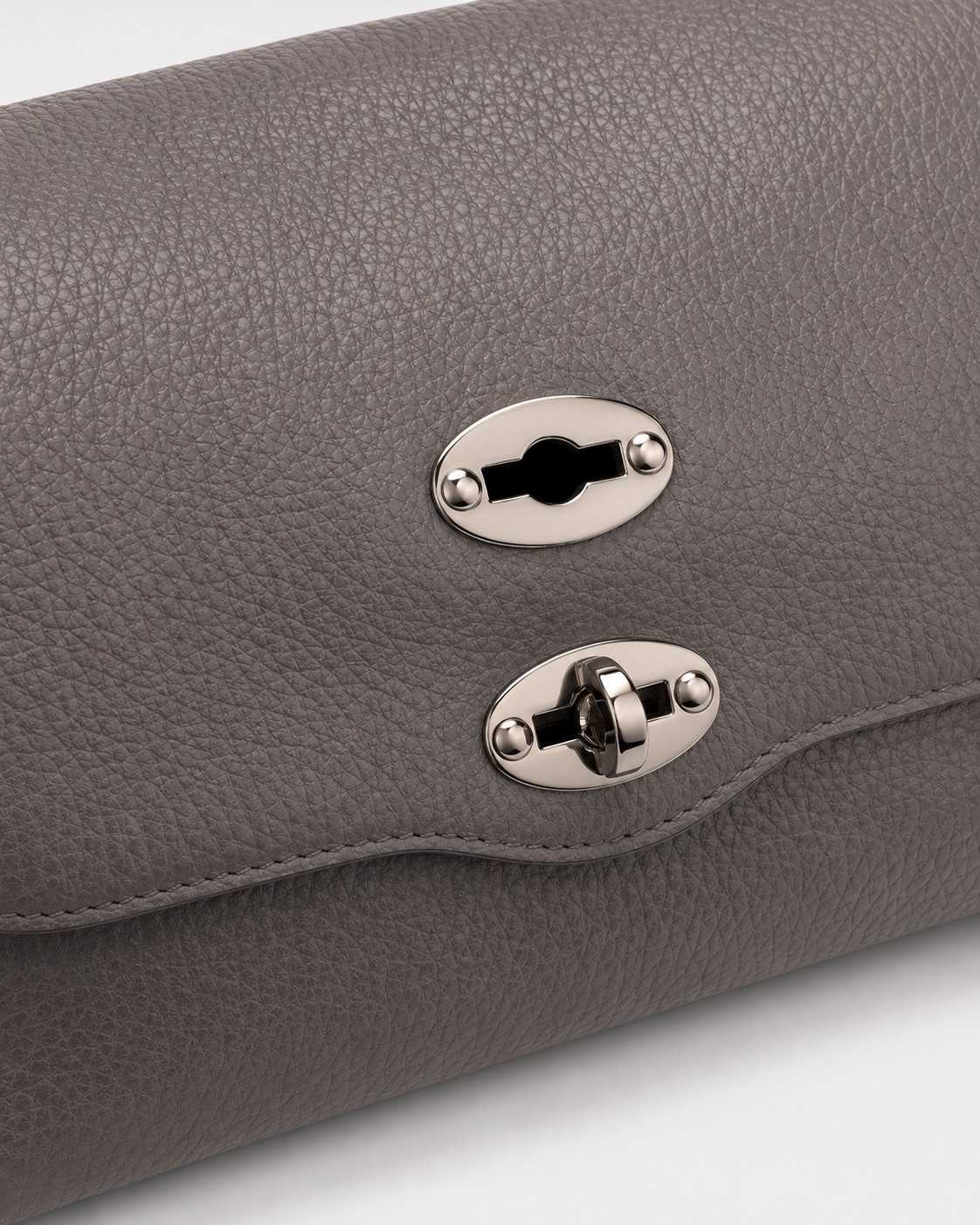 BORSA POSTINA® BABY IN PELLE MARTELLATA GREY VULCANO