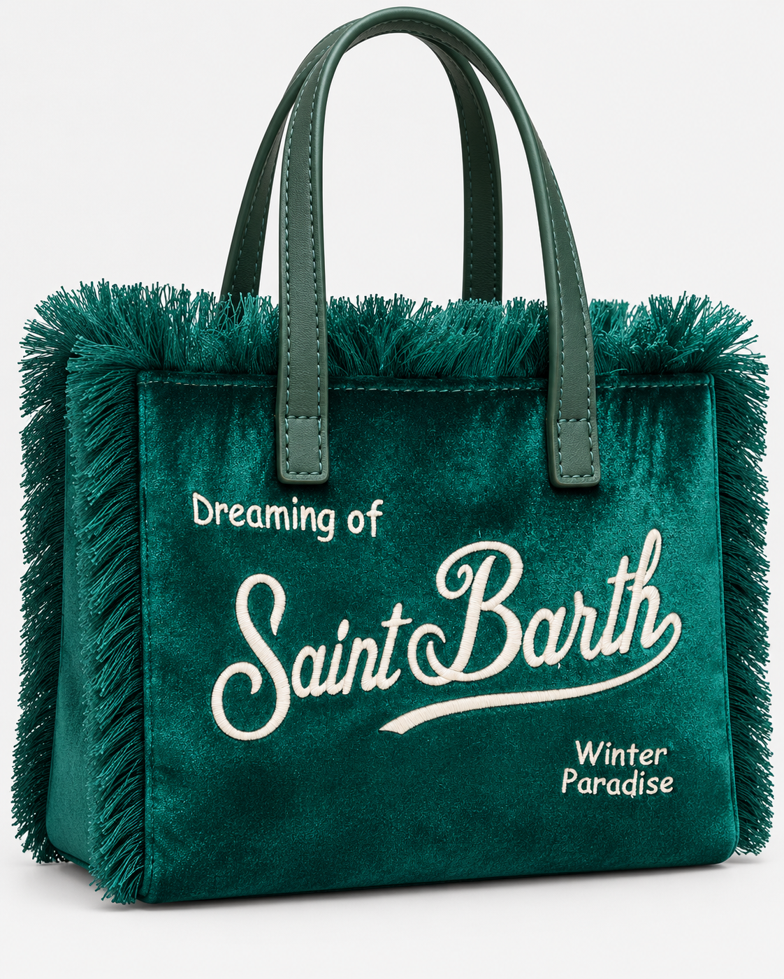 MC2 Saint Barth Borsa Donna Vanity Mini in Velluto Verde con Tracolla