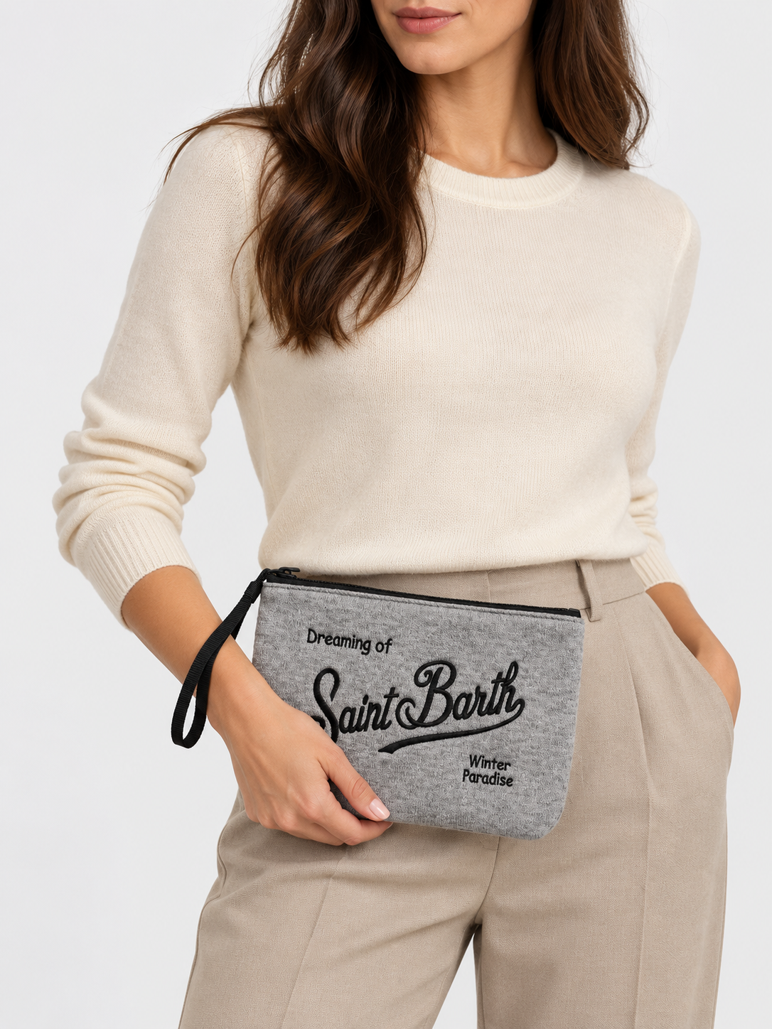 MC2 Saint Barth Pochette Uomo Aline Wool Grigio Mélange