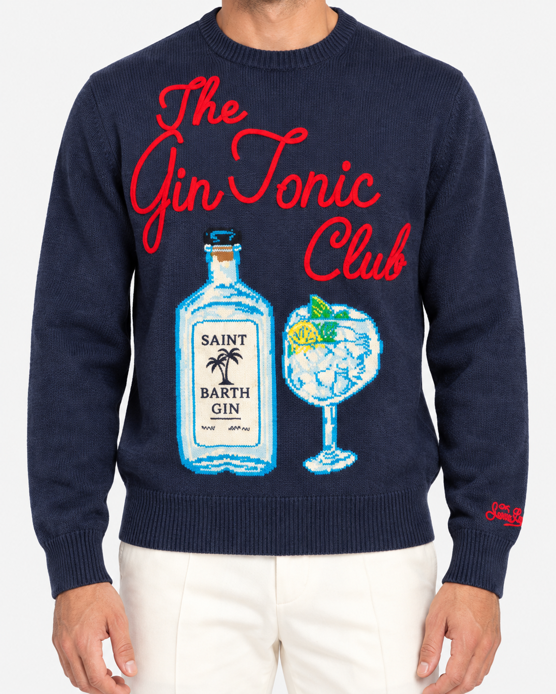 MC2 Saint Barth Maglia Uomo The Gin Tonic Club Blu
