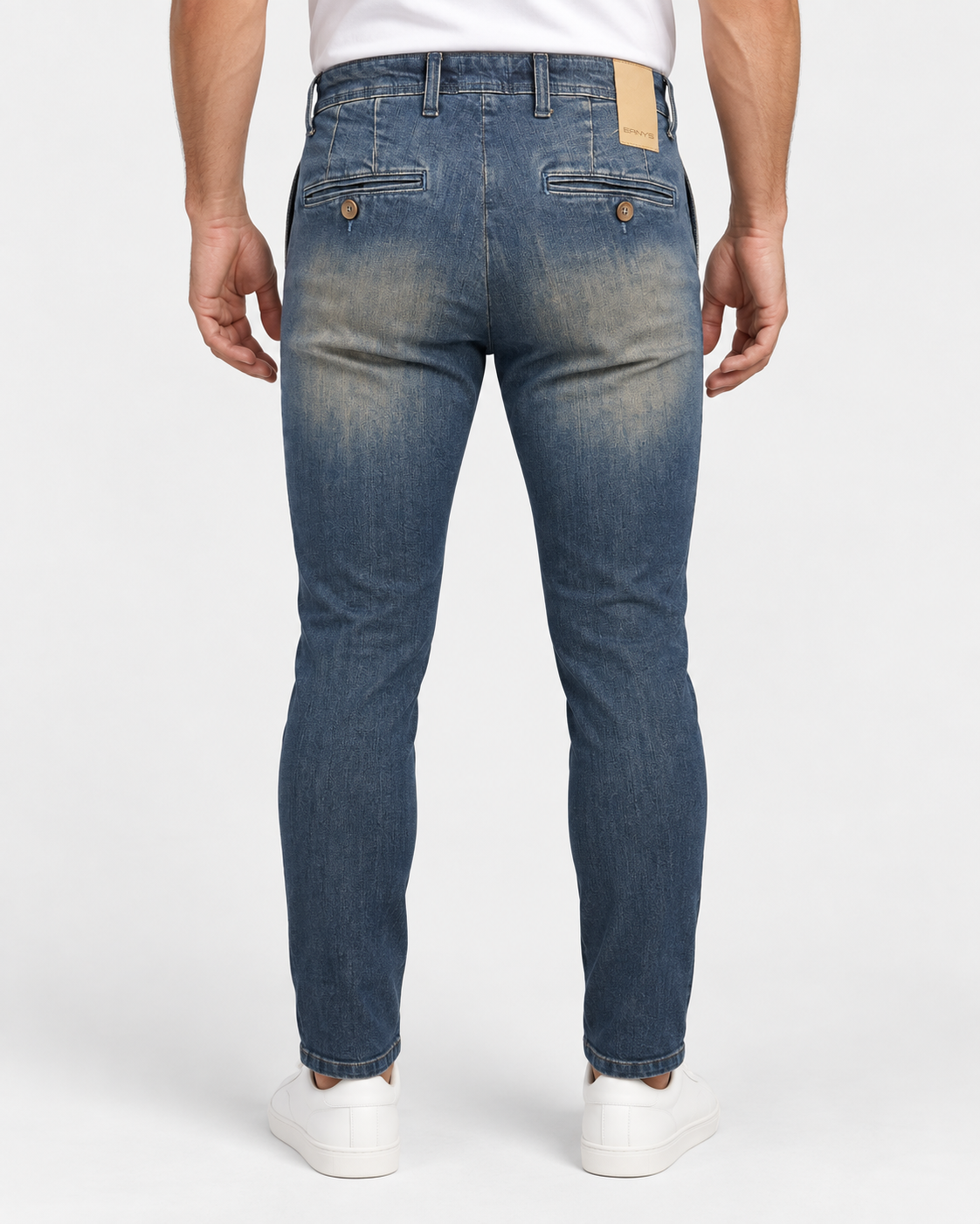 Ernys Jeans uomo blu in cotone stretch con tasca America