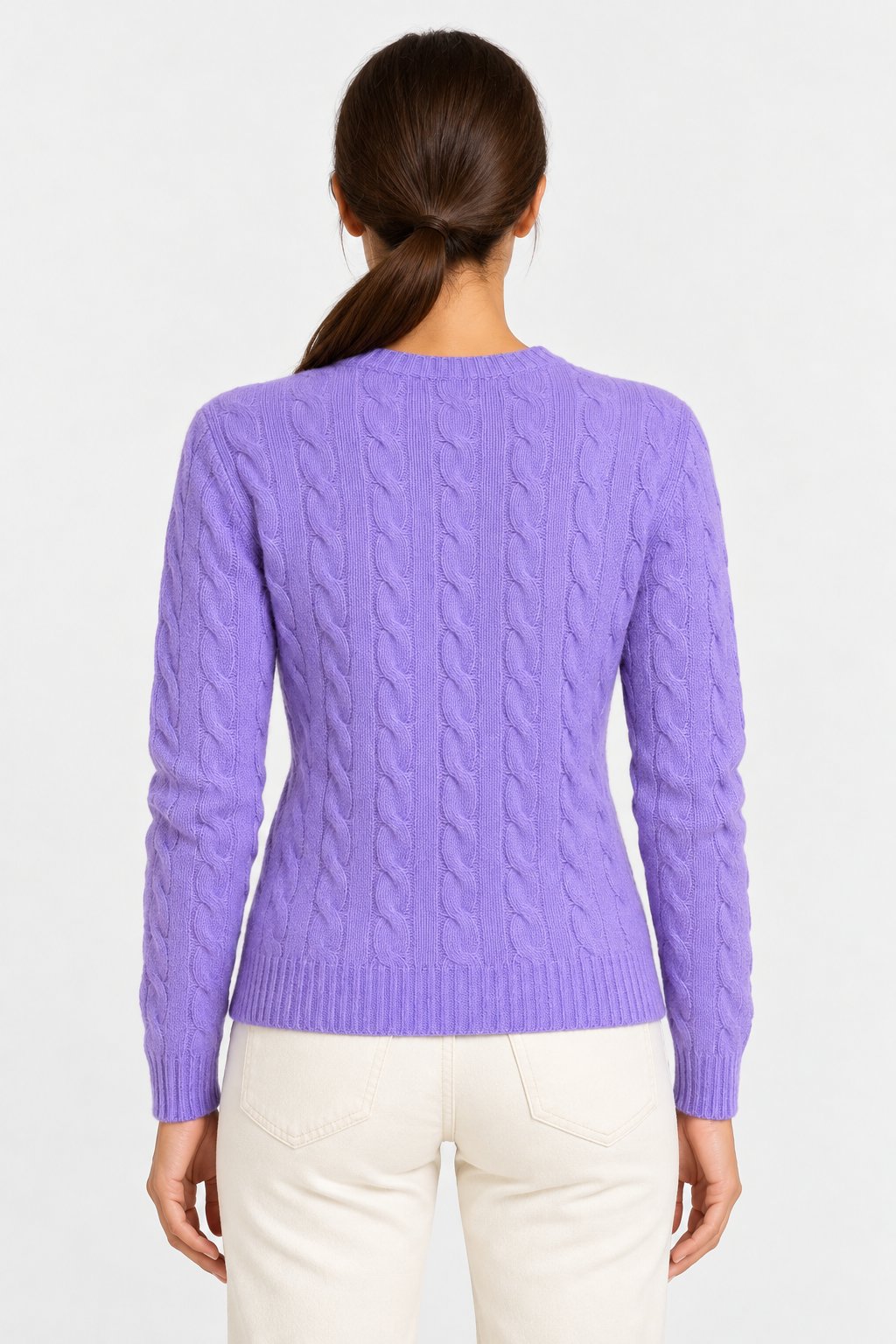 polo ralph lauren Maglione donna girocollo in lana e cashmere a trecce
