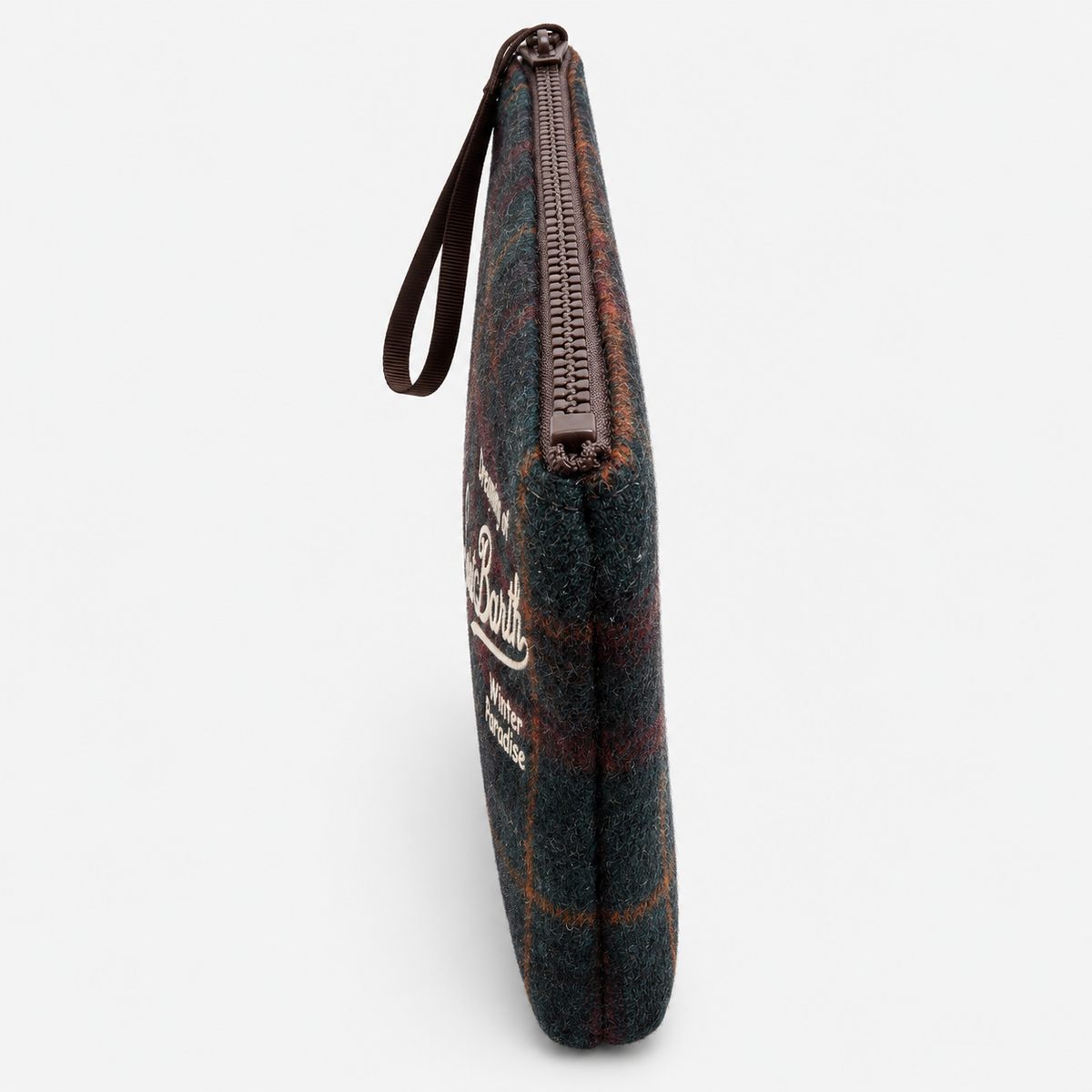 MC2 Saint Barth Pochette Donna Aline Wool Tartan Verde e Bordeaux