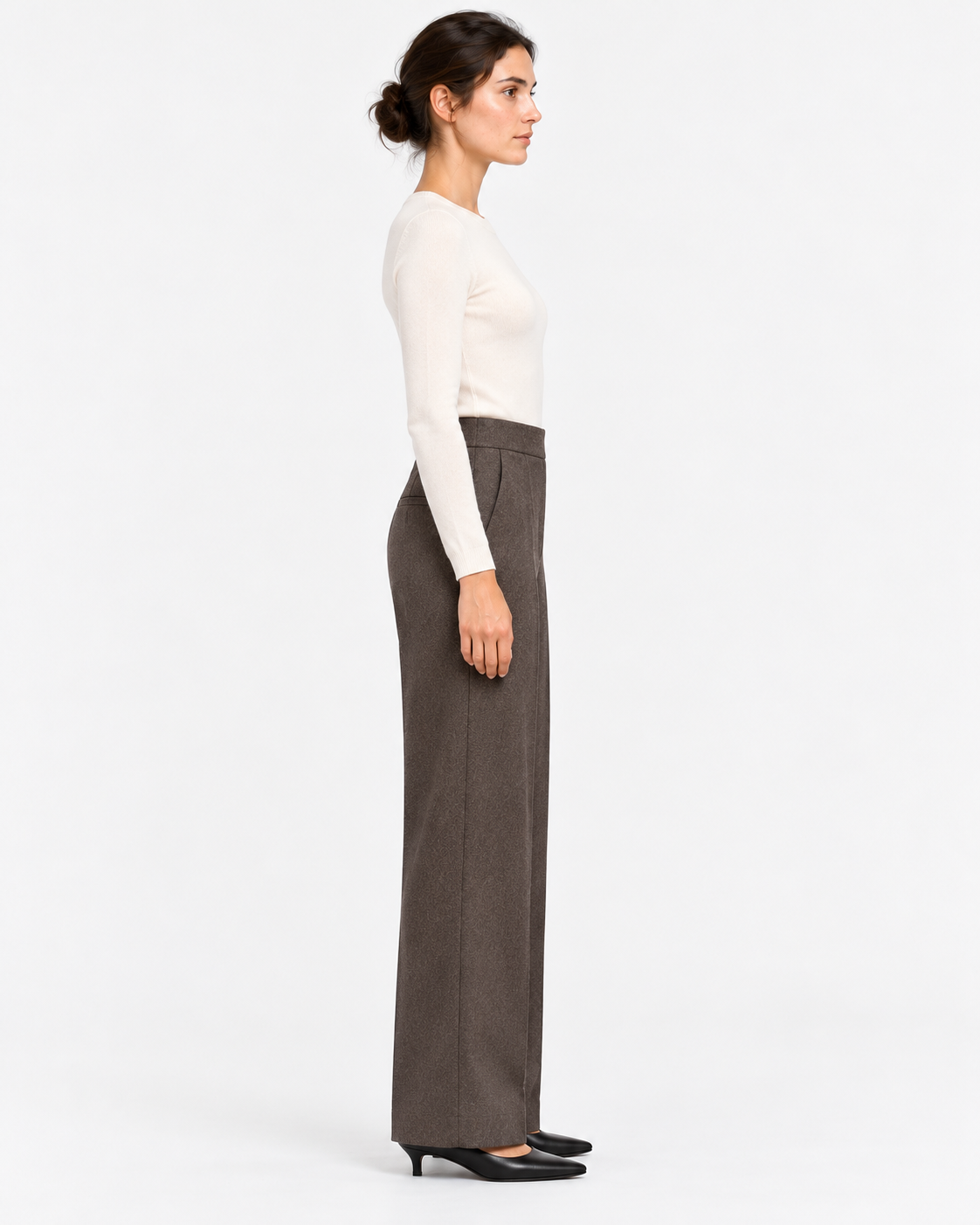Gran Sasso Pantaloni Donna Testa di Moro in Lana e Cashmere