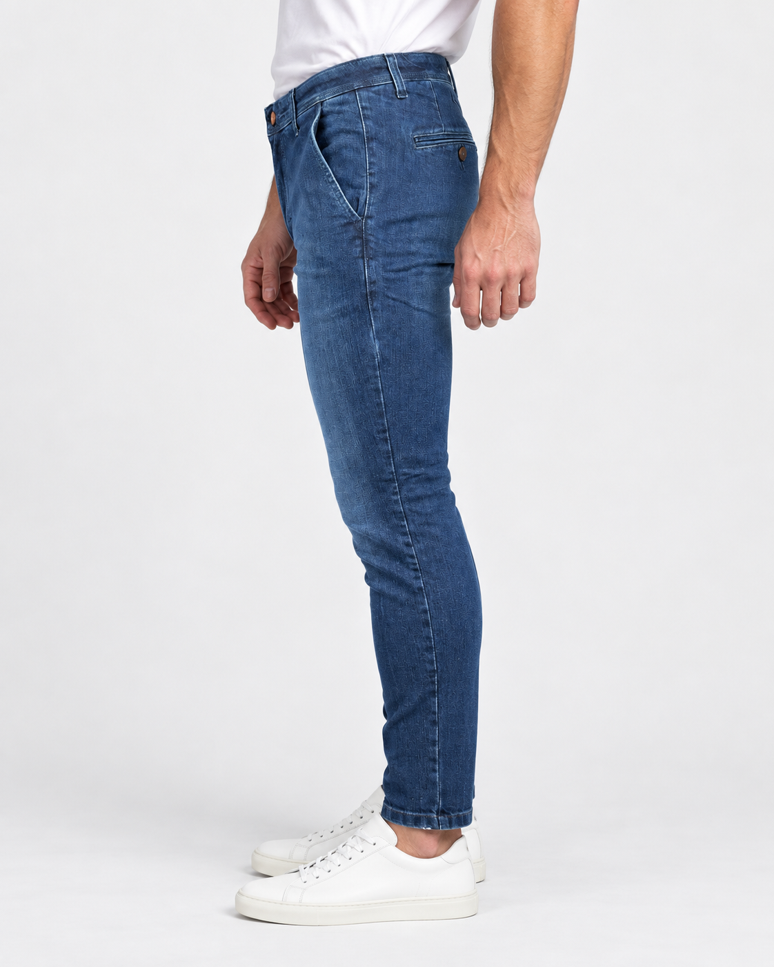 Ernys Jeans uomo blu in cotone stretch con tasca America