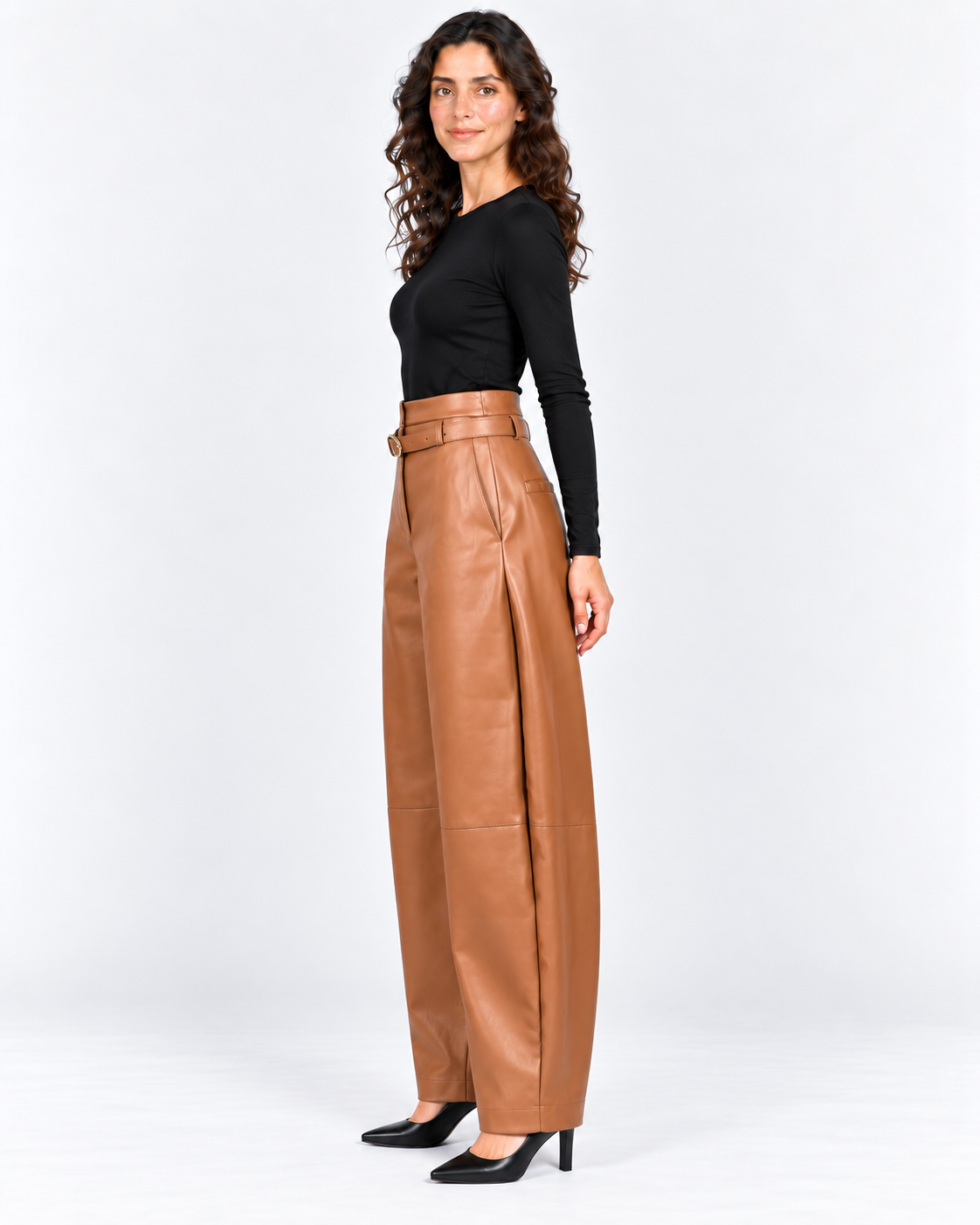 Imperial Pantalone Donna Tabacco in Ecopelle