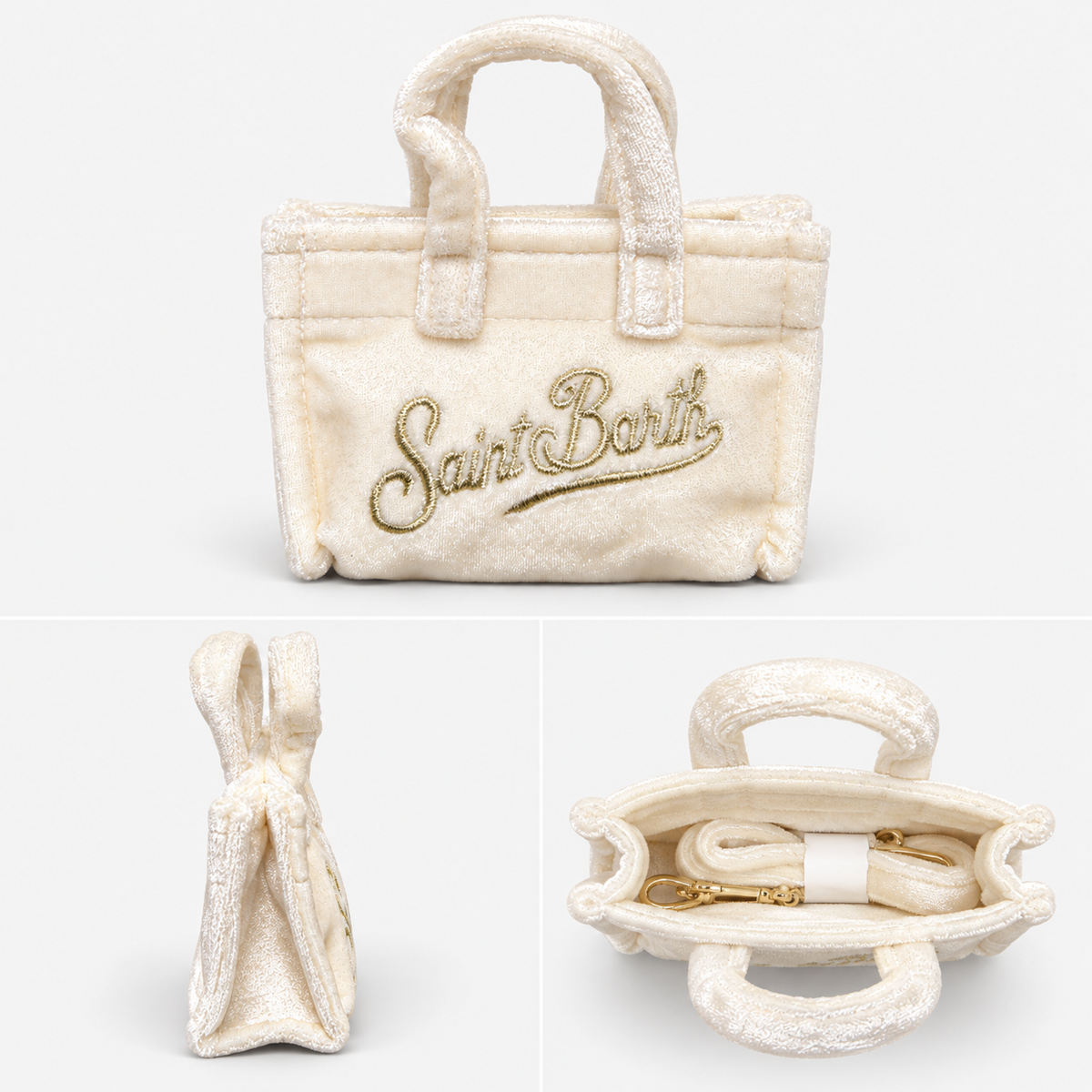 MC2 Saint Barth Borsetta Portachiavi Donna Key Bag Velvet Avorio