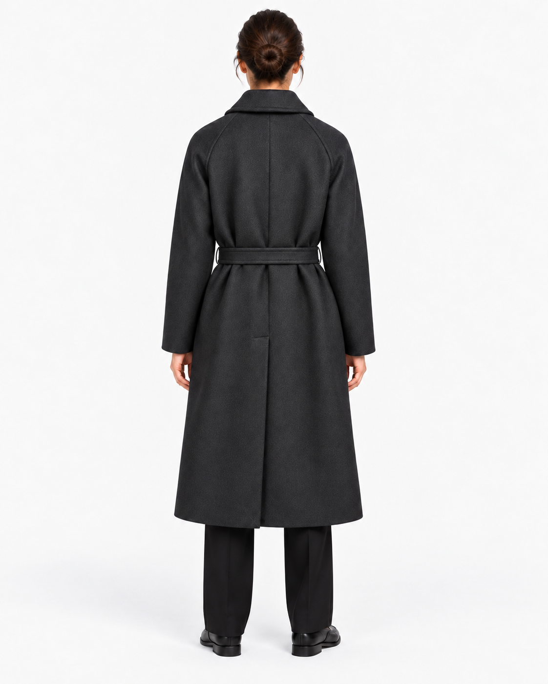 Fay Cappotto Donna a Vestaglia Nero in Lana e Cashmere