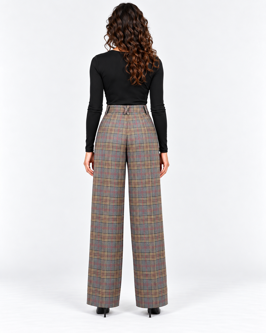 Imperial Pantalone Donna Grigio Cammello a Quadri