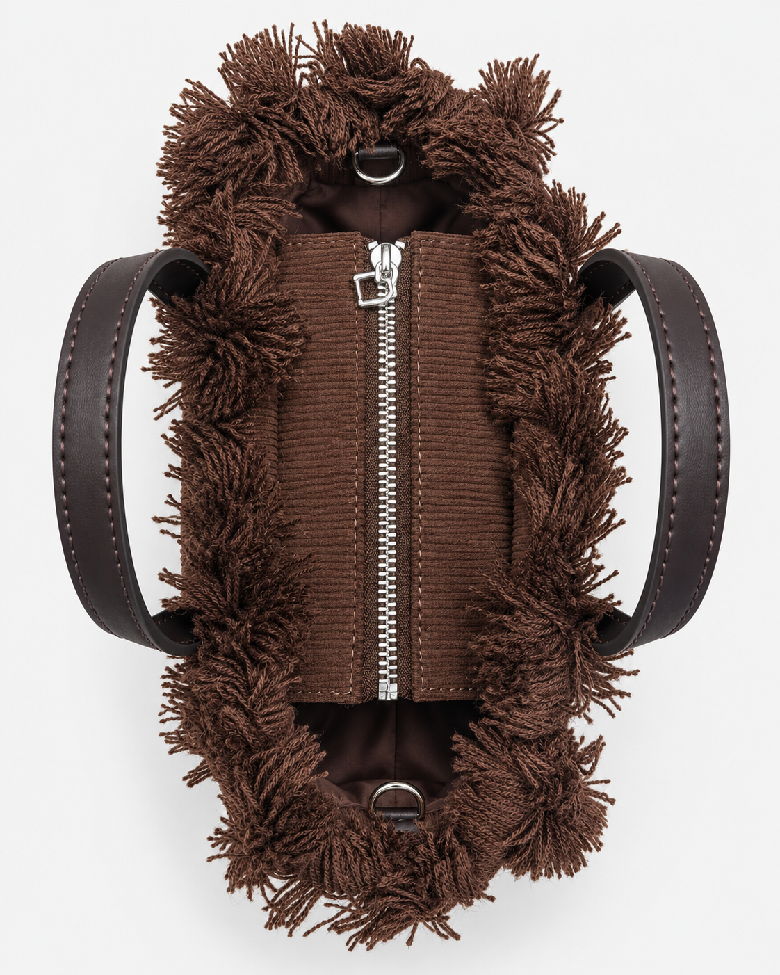 MC2 Saint Barth Borsa Donna Vanity Mini in Velluto a Coste Marrone con Tracolla
