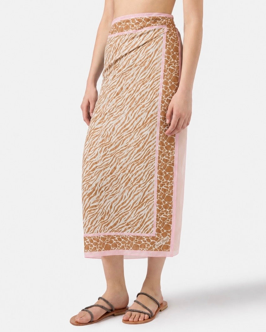 Pareo lungo Thaiti misto seta voile safari skin