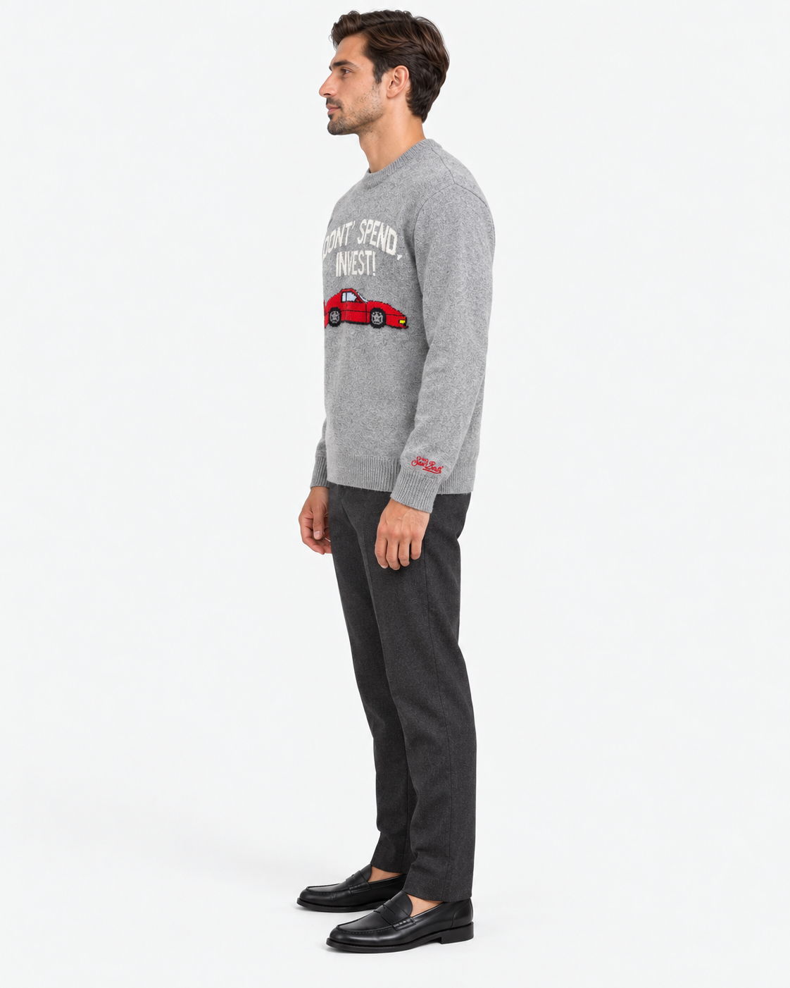 MC2 Saint Barth Maglia Uomo Heron Grigia Spend Red Car