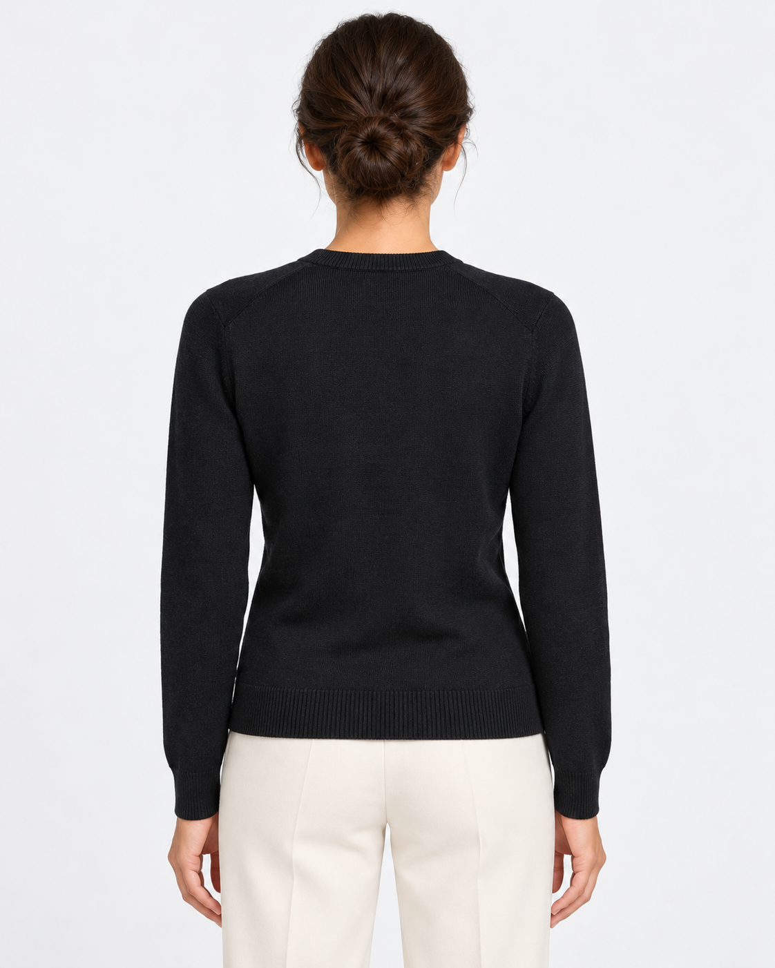 Polo Ralph Lauren Cardigan Donna Girocollo in Lana Nero