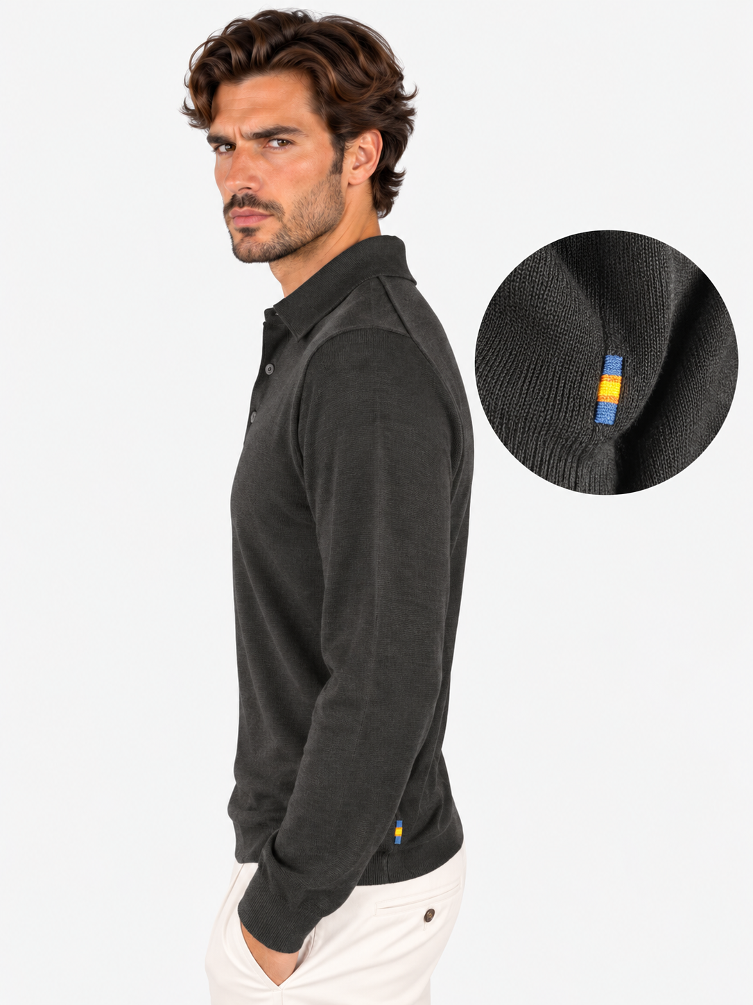 K-Way Polo Rey Wool Silk Cashmere nero Black Pure