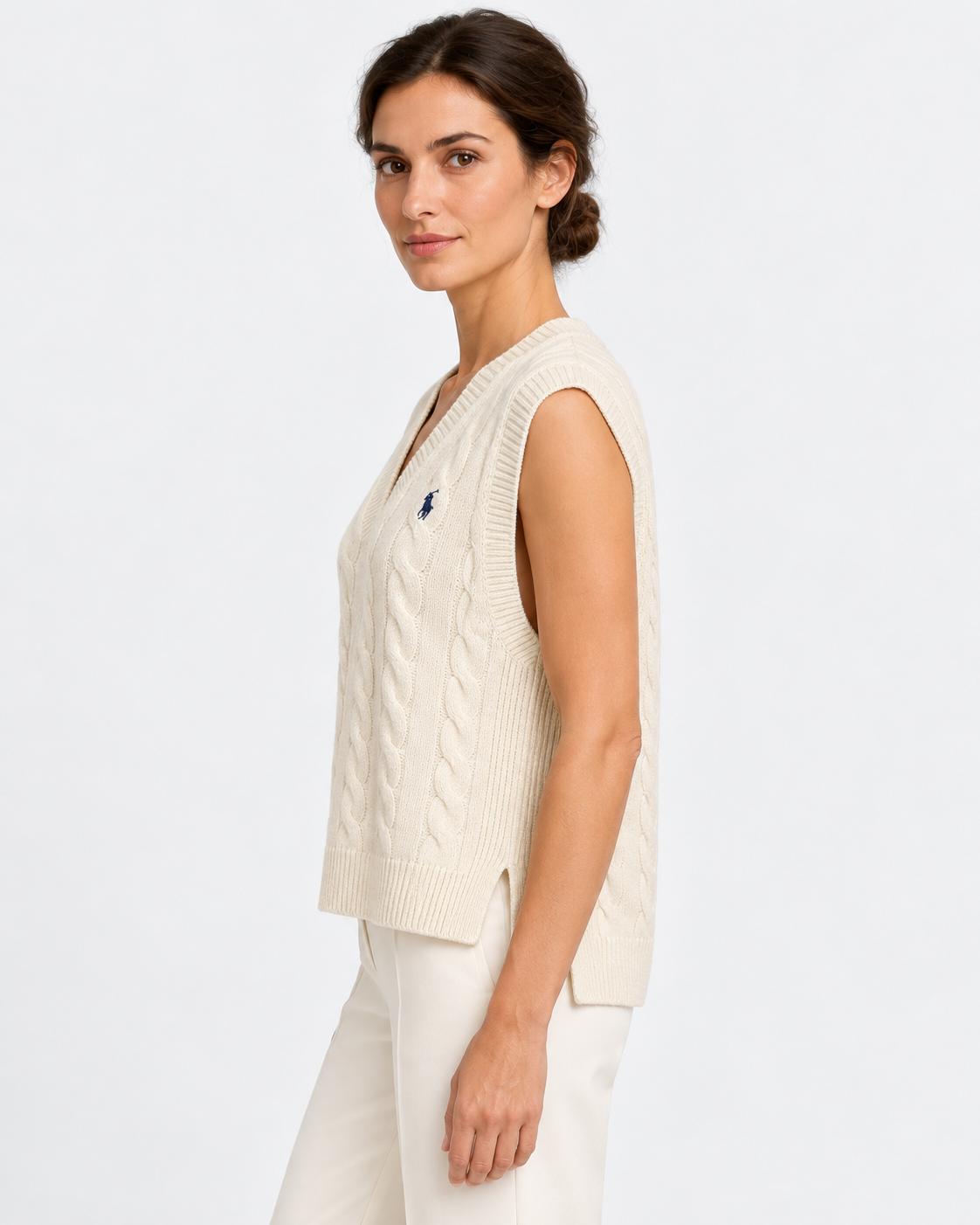polo ralph lauren Gilet in maglia di lana e cashmere a trecce