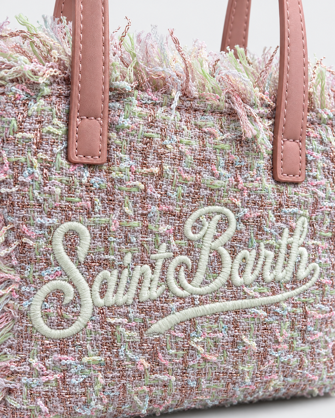 MC2 Saint Barth Borsa Donna Vanity Mini Tweed Lurex Rosa con Tracolla